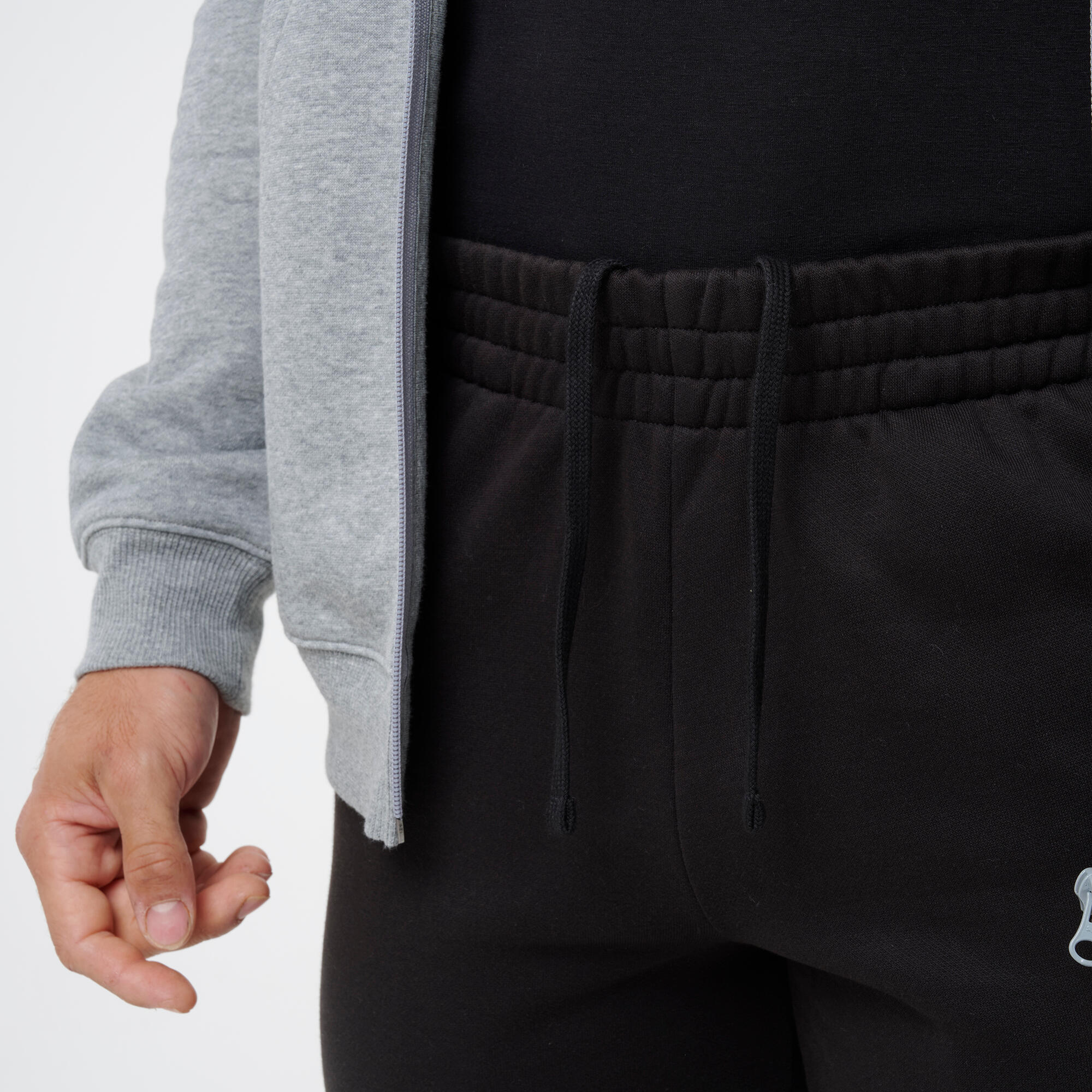 Herren-Fitness-Jogginghose aus Baumwolle, Schwarz 7/8