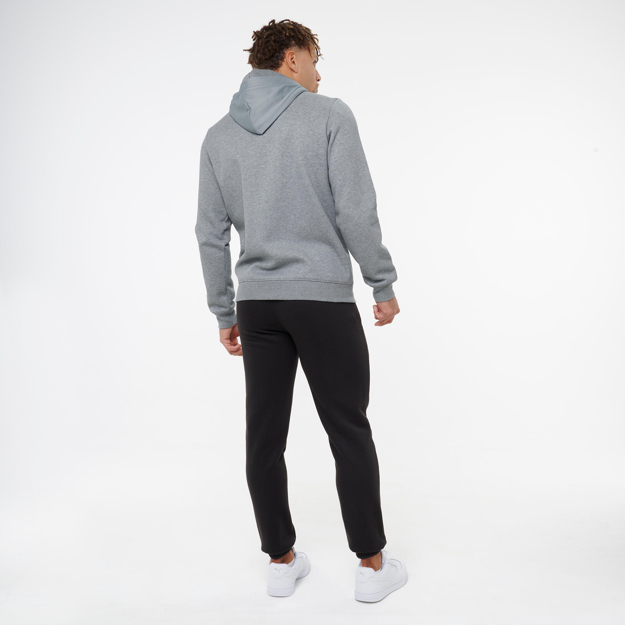 Herren-Fitness-Jogginghose aus Baumwolle, Schwarz 3/8