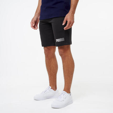 Short de fitness en coton homme, noir
