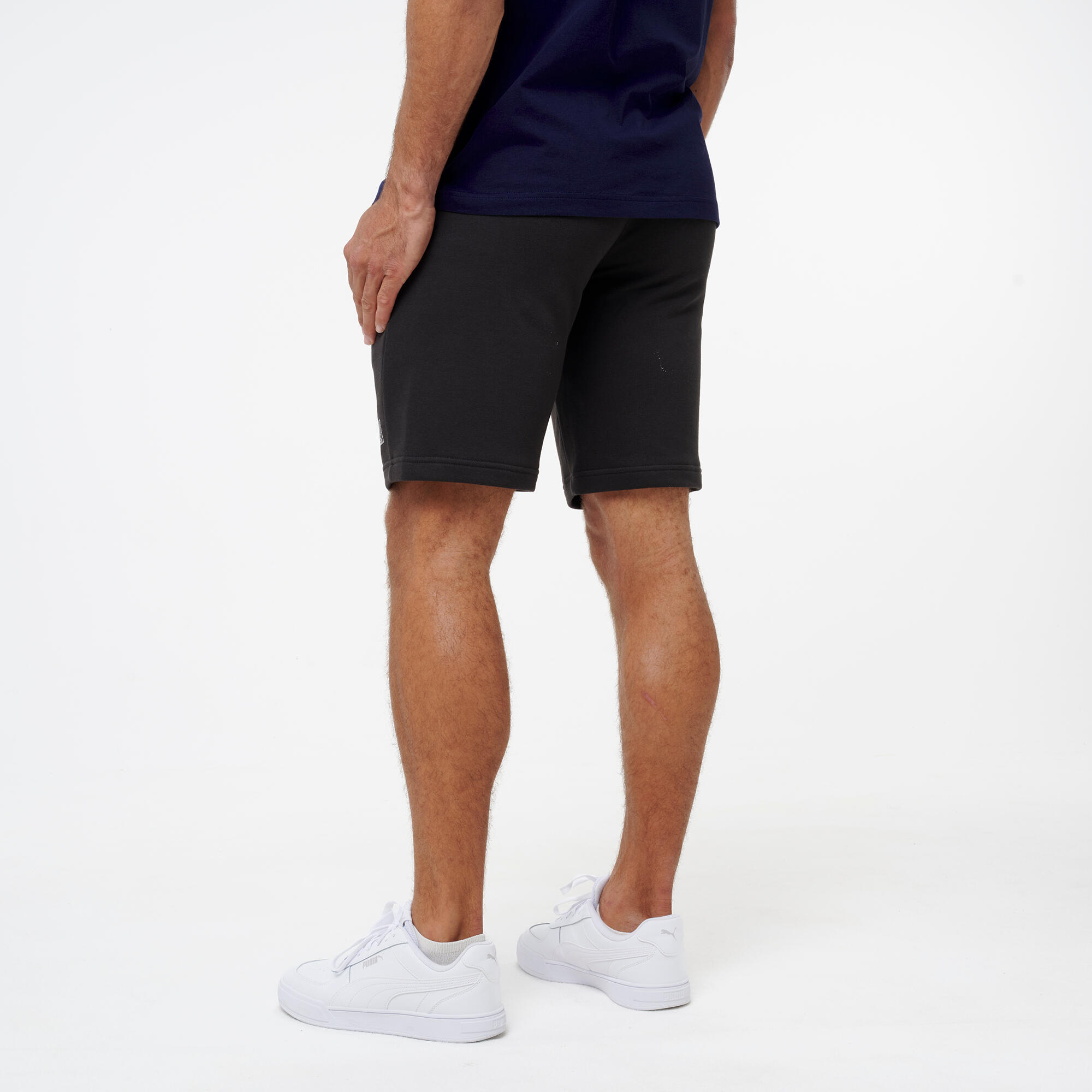 Short de fitness en coton homme, noir 3/6