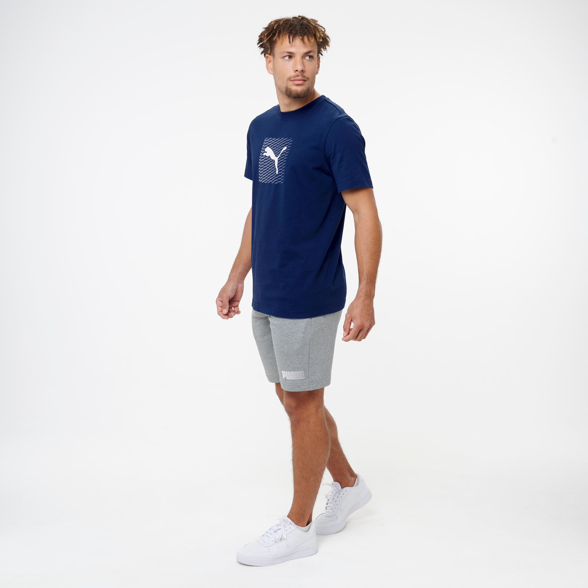 Fitness-Shorts aus Baumwolle für Herren, grau 2/7