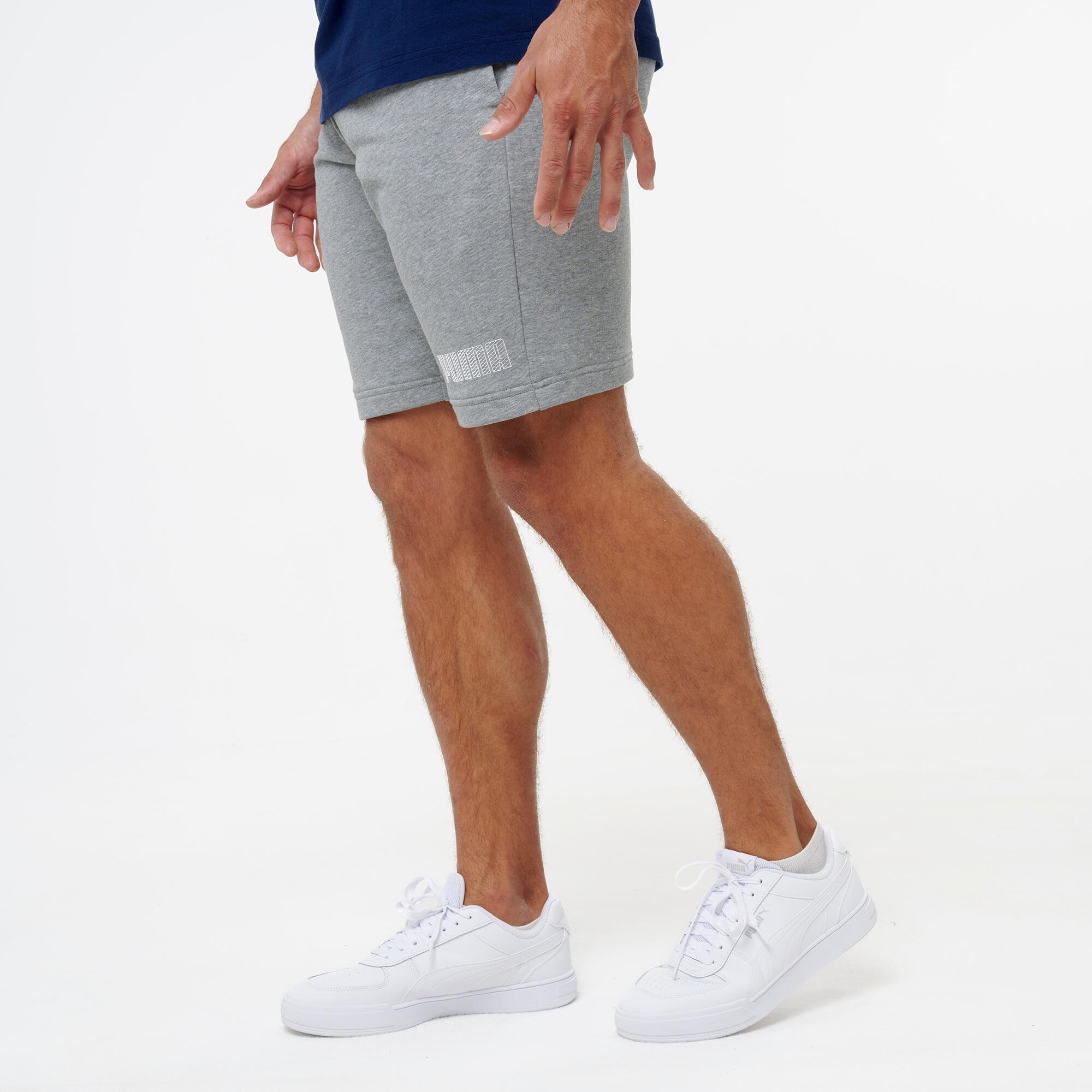 Fitness-Shorts aus Baumwolle für Herren, grau 6/7