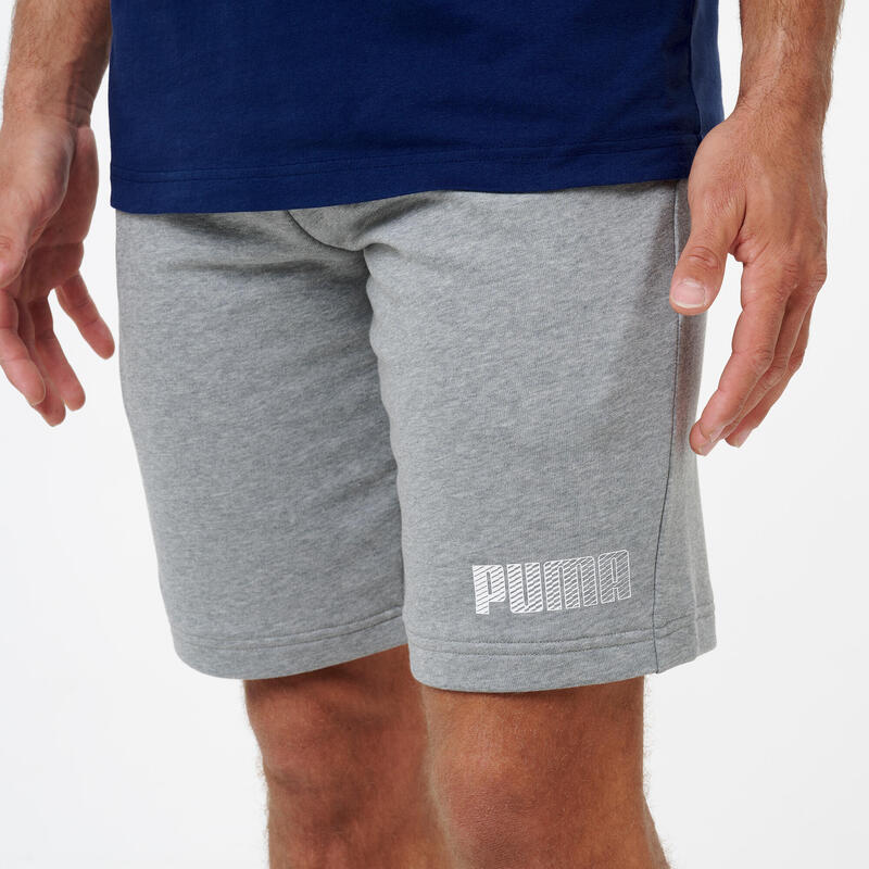 Șort de fitness din bumbac Puma Gri Bărbați