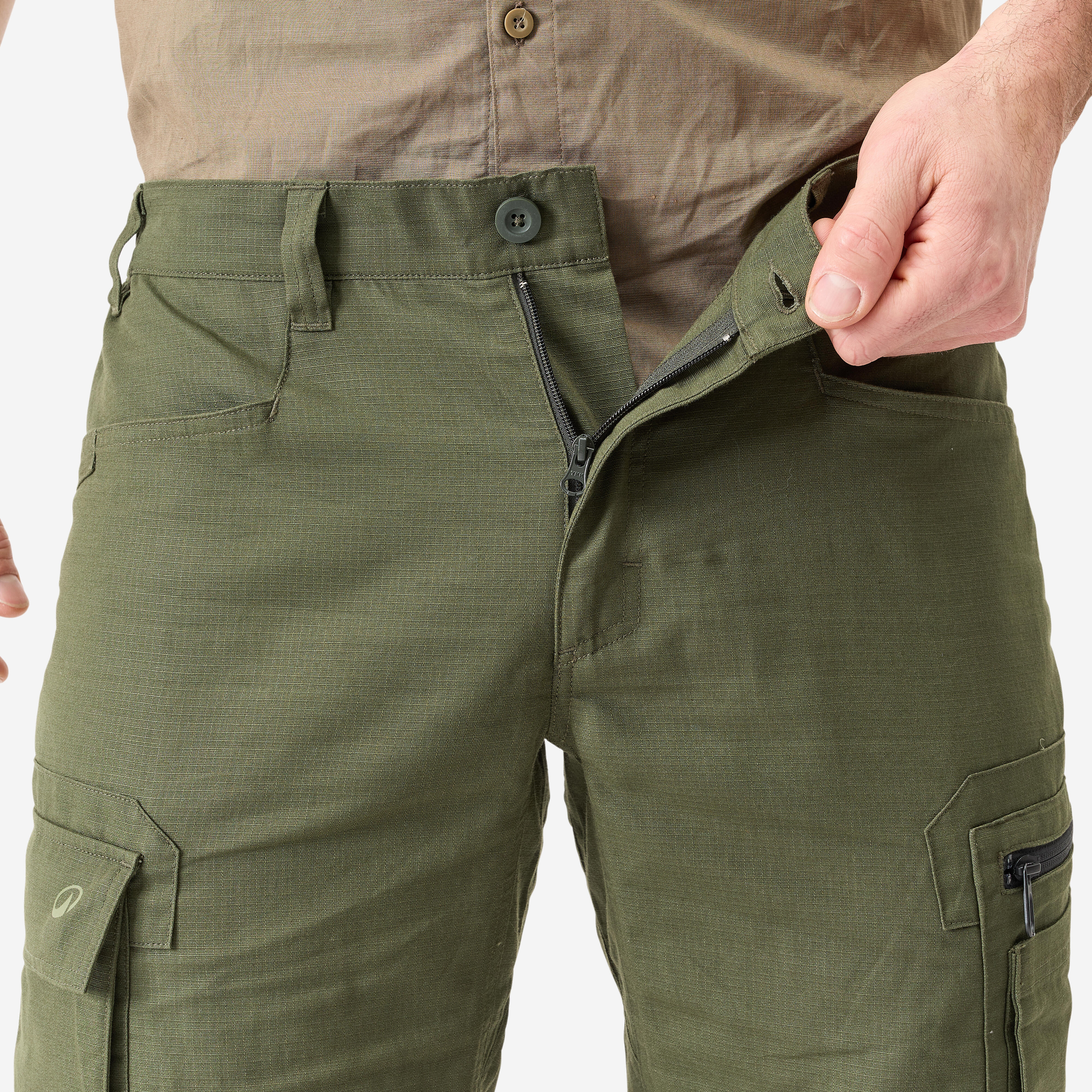 SOLOGNAC Pánske ľahké konopné nohavice 500 s UV ochranou zelené 2XL · záber 7