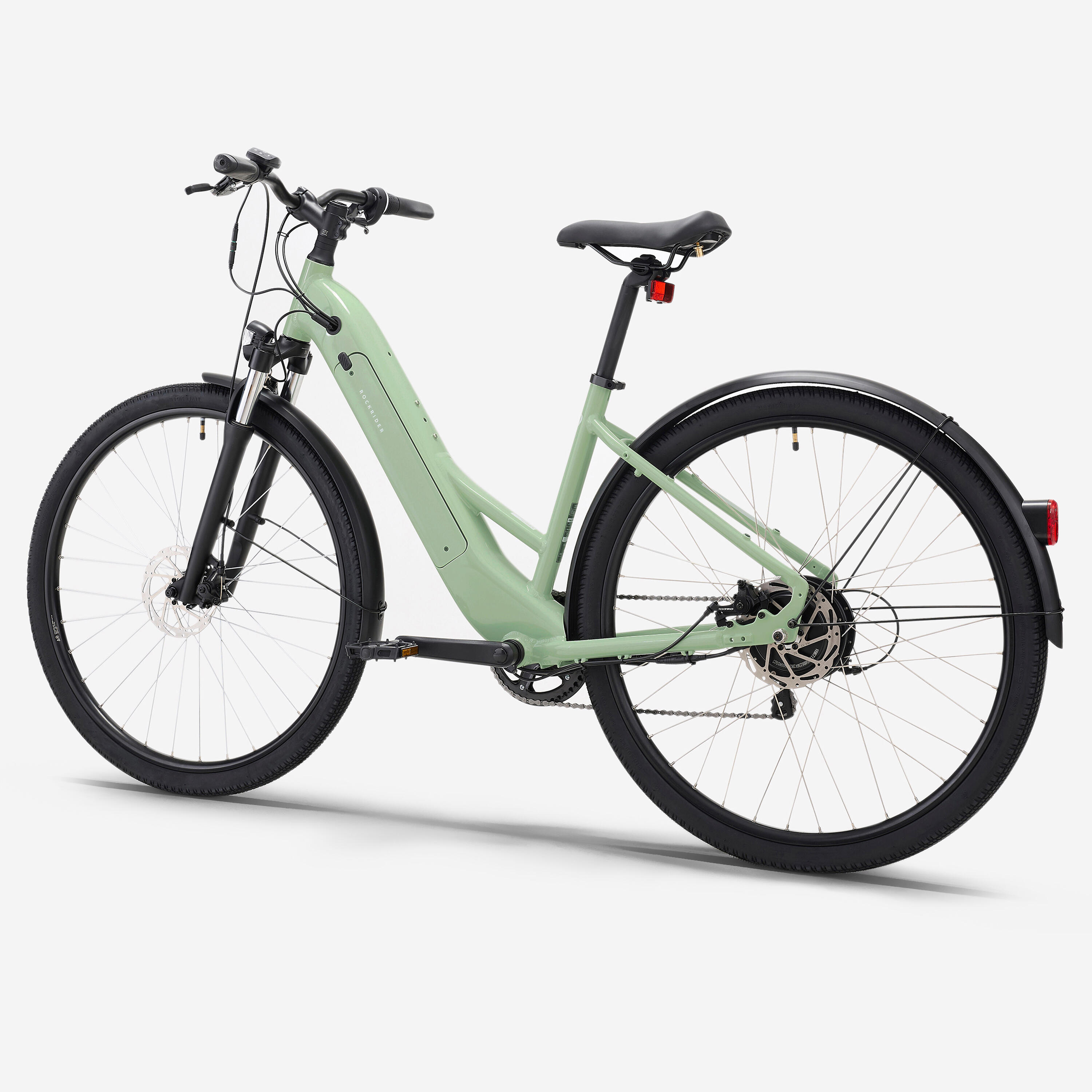 Elektrisches Tiefeinsteiger-Mountainbike, E- Activ 100 Mandelgrün 3/12