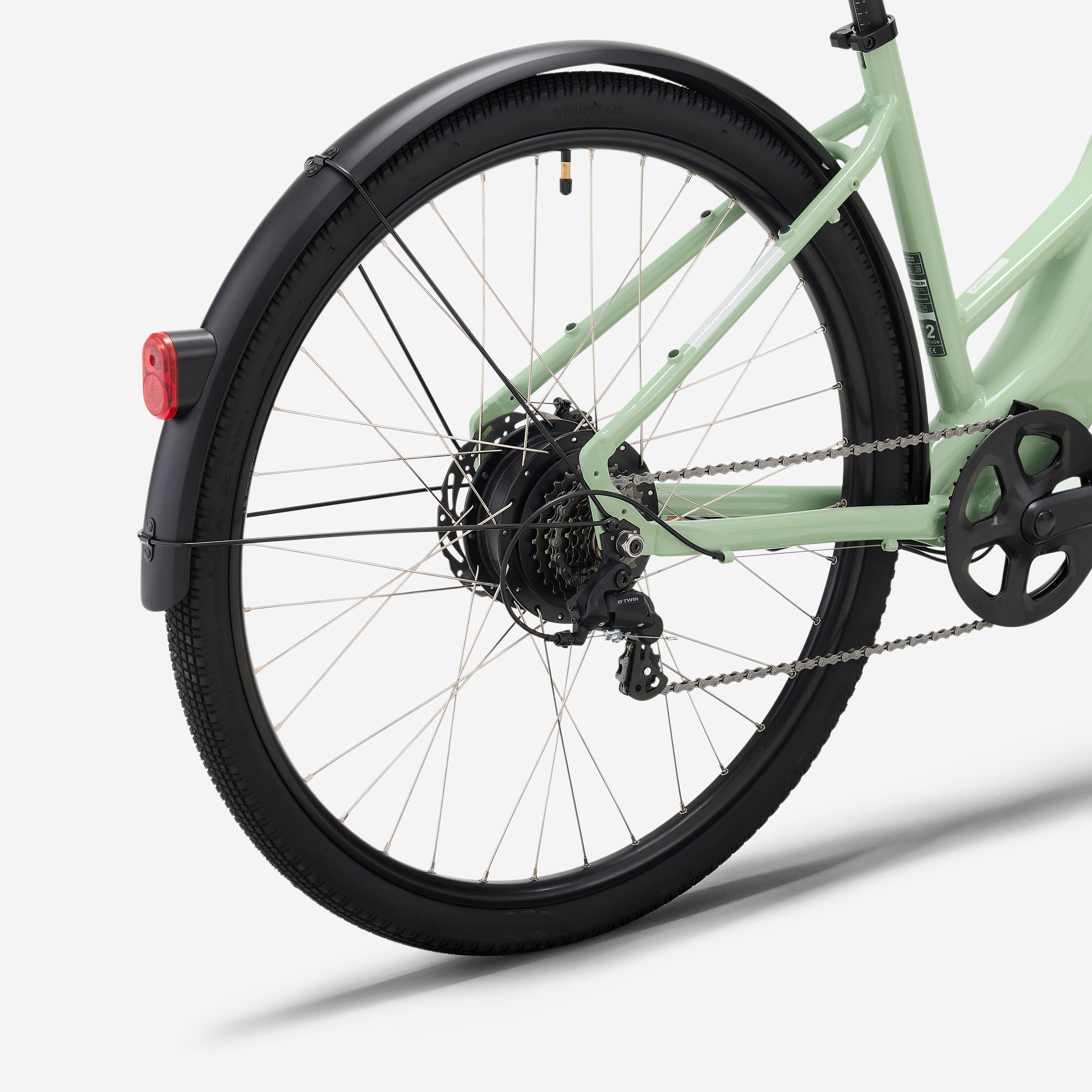 Elektrisches Tiefeinsteiger-Mountainbike, E- Activ 100 Mandelgrün 5/12