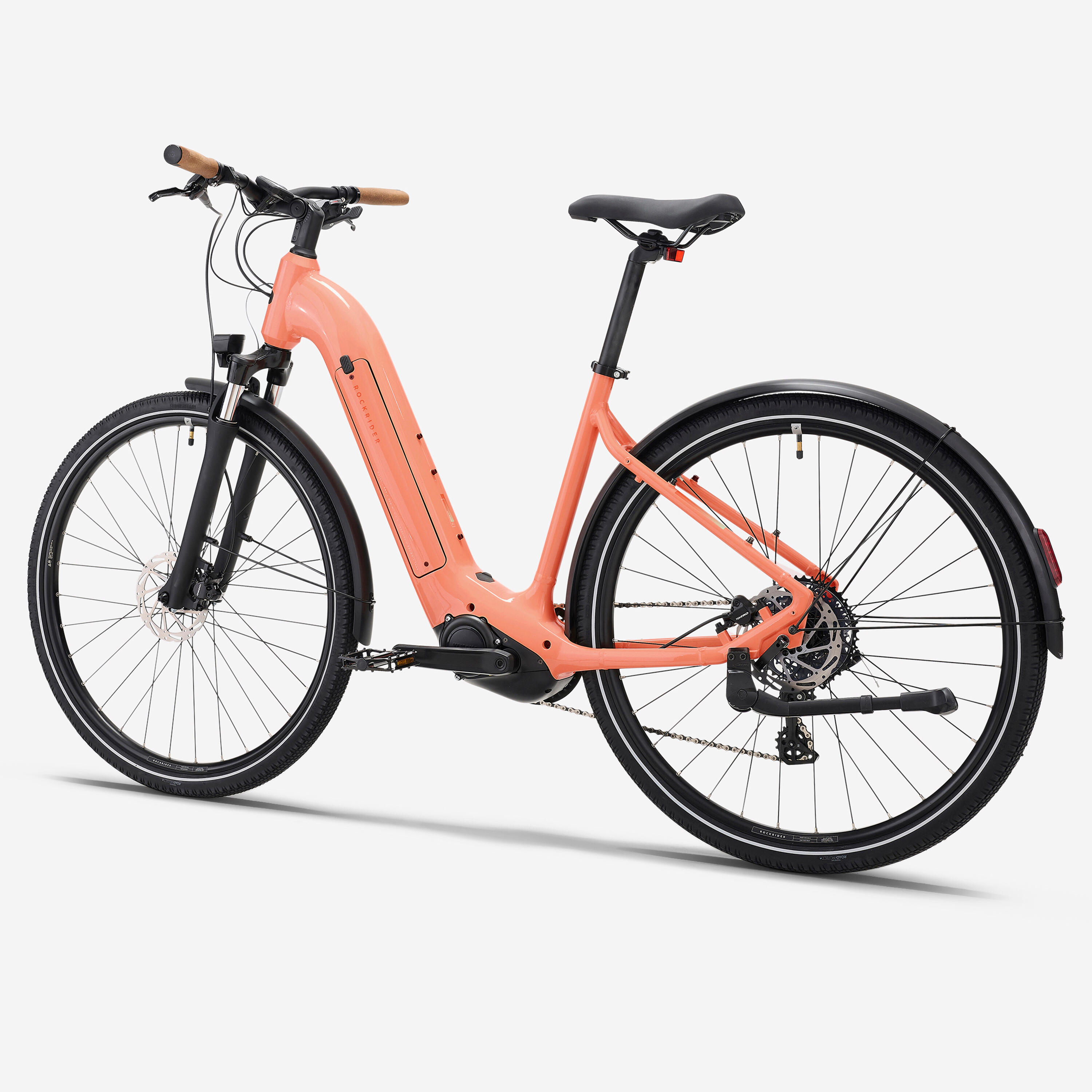ROCKRIDER Trekingový elektrobicykel E-ACTV 500 LF oranžový S · záber 5