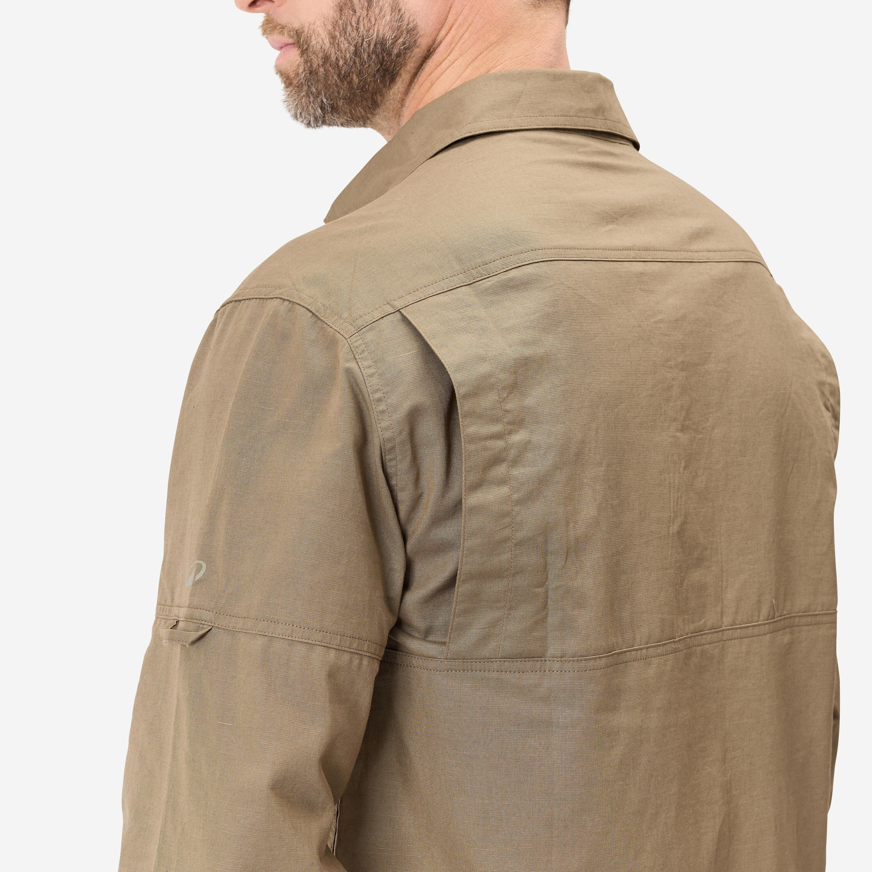 Anti-UV-Hemd aus Hanf leicht langärmelig Herren 500, braun 3/14