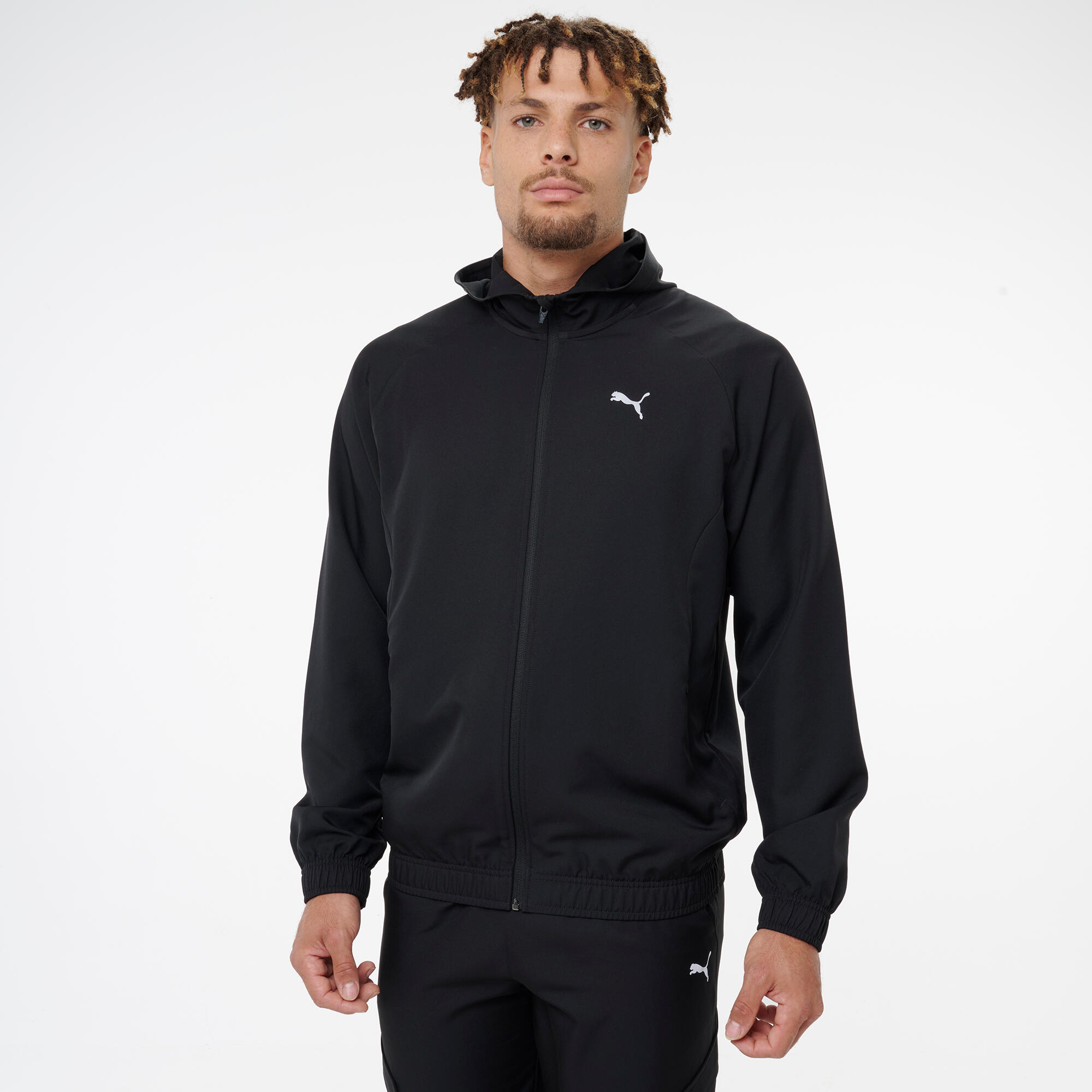 Sweat zippé homme en woven, gris