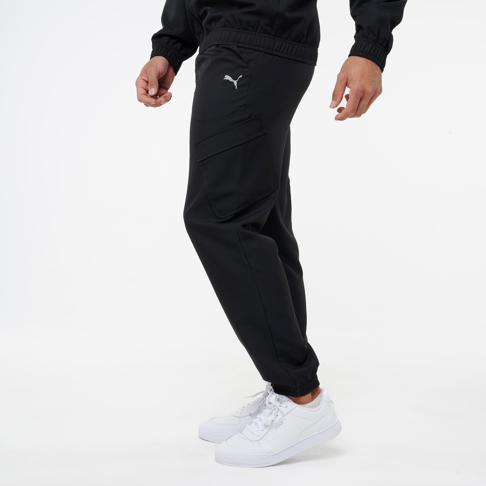 Pantaloni tuta Puma uomo regular fit felpati grigi 5/10