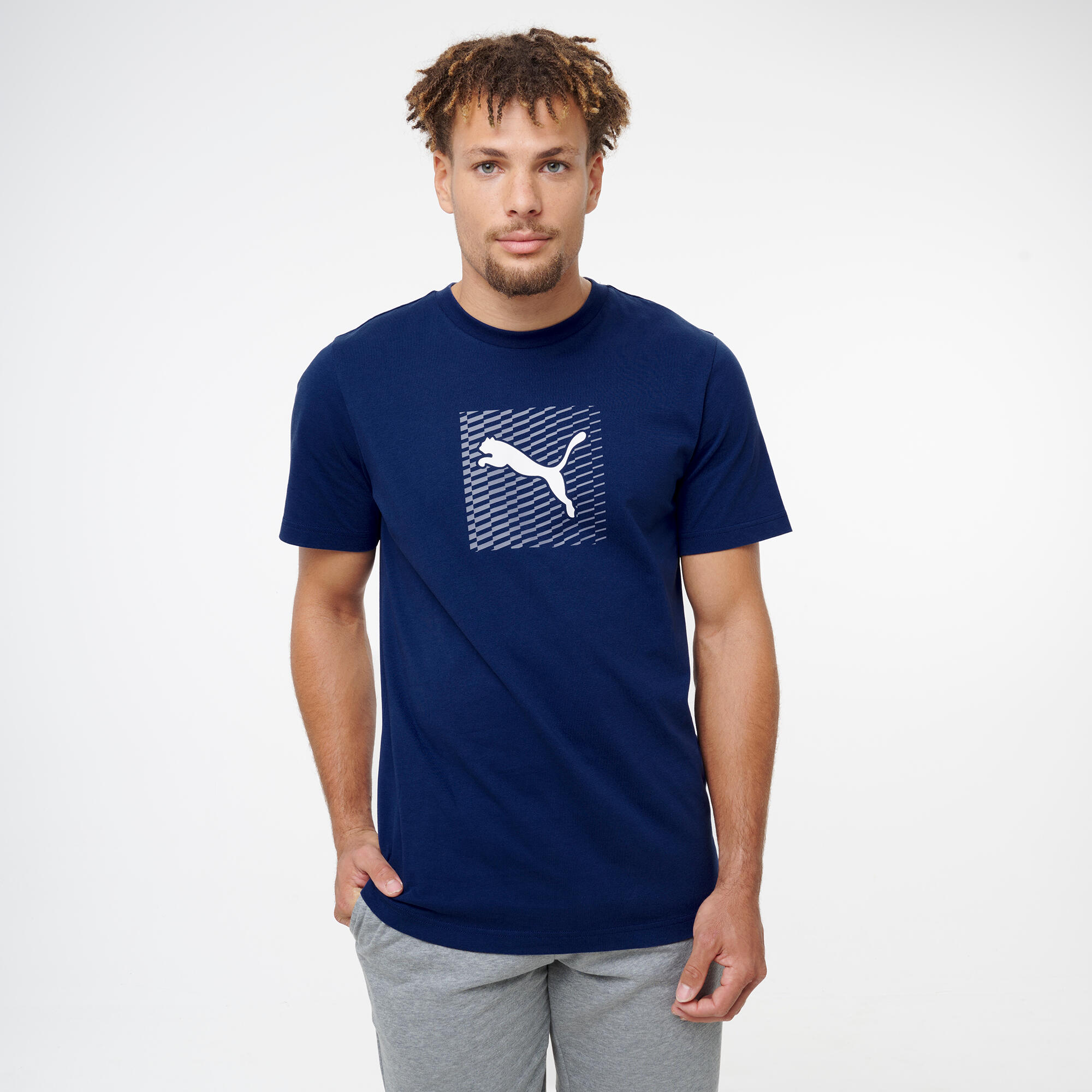 Tricou din bumbac Puma Bleumarin Bărbați