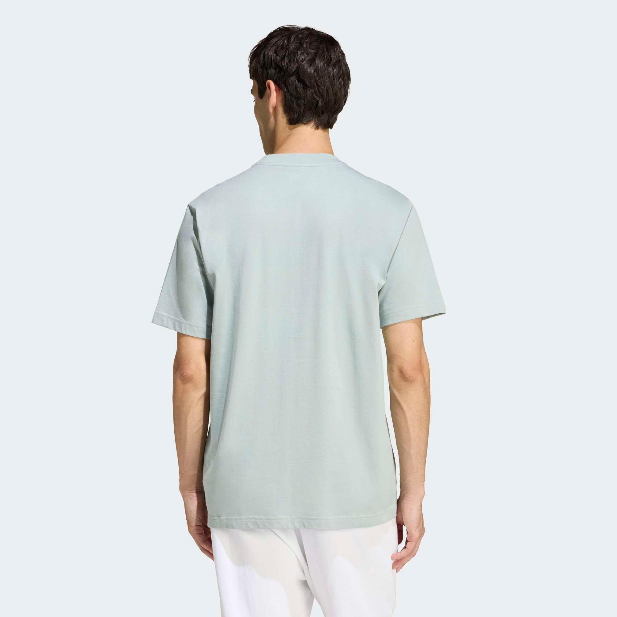 Fitness-T-Shirt aus Baumwolle für Herren, salbei 3/5