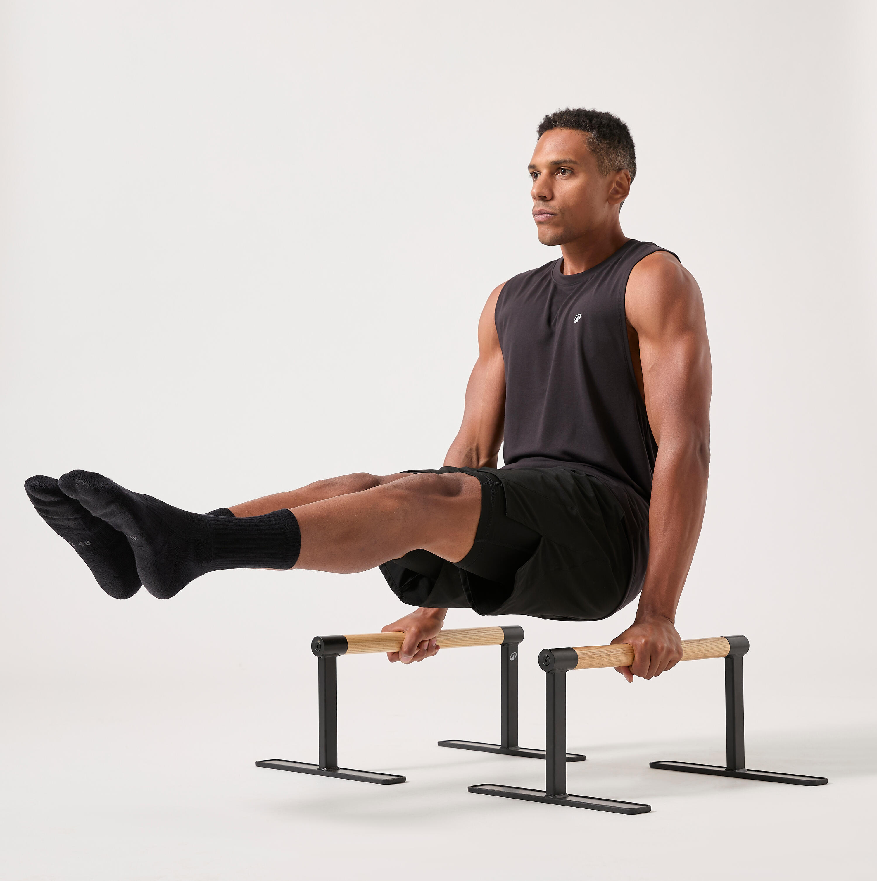 Parallettes en bois pour callisthénie, antidérapantes et solides 4/7