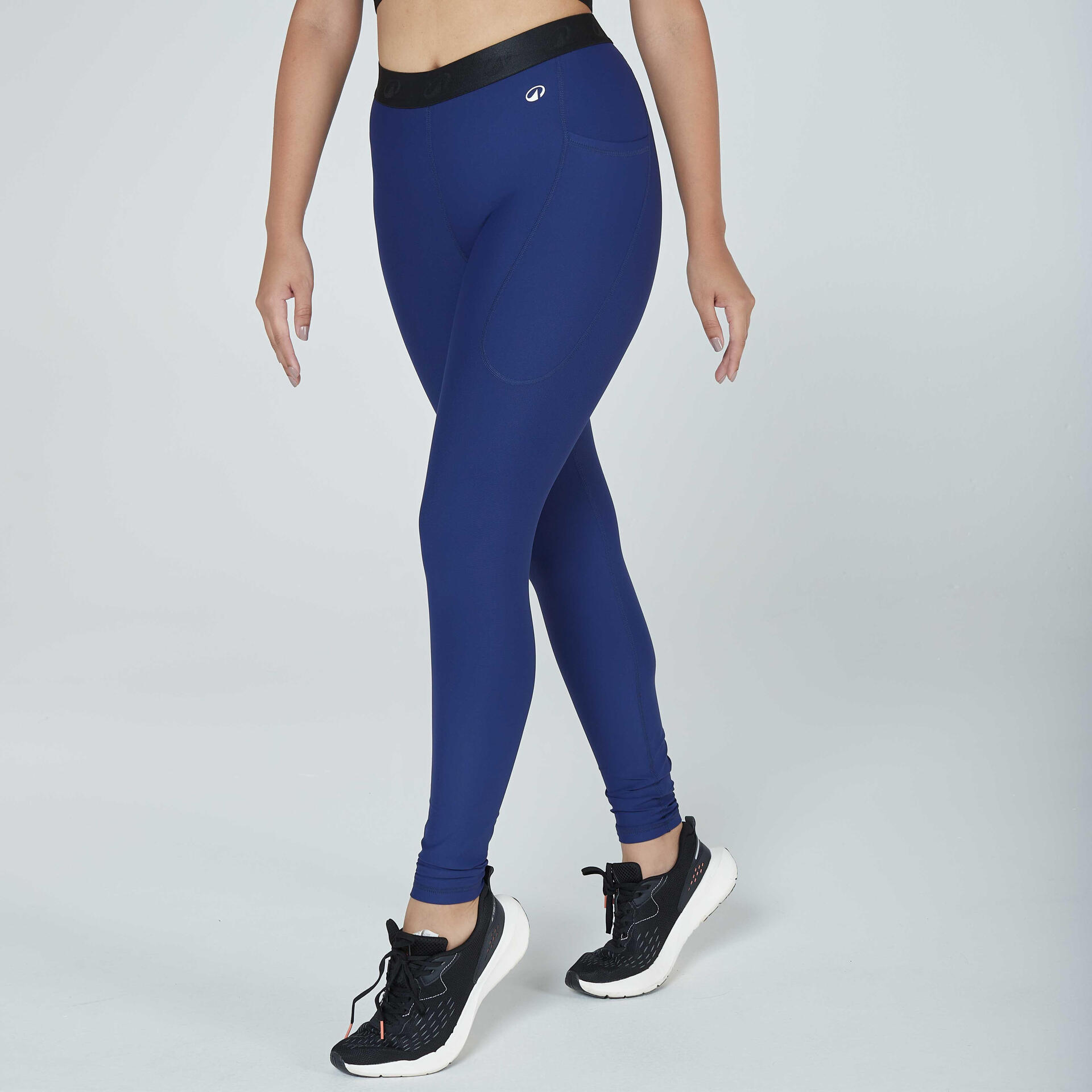 Legging Feminina de Treino Elástico 500 Domyos Azul
