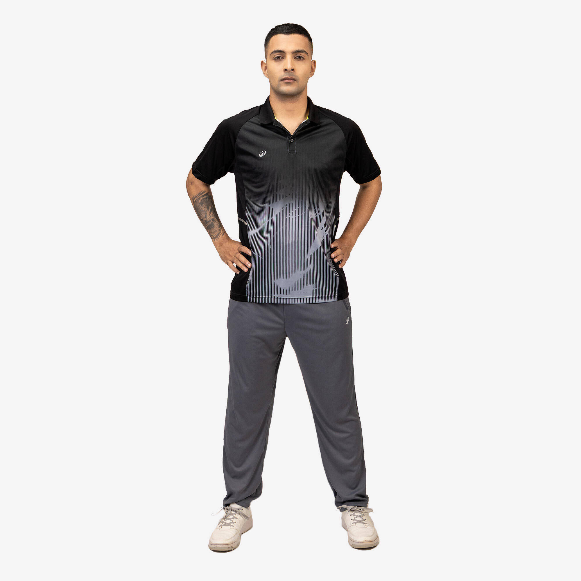 CRICKET POLO SHORT SLEEVE CP 500 MEN BLACK -  2
