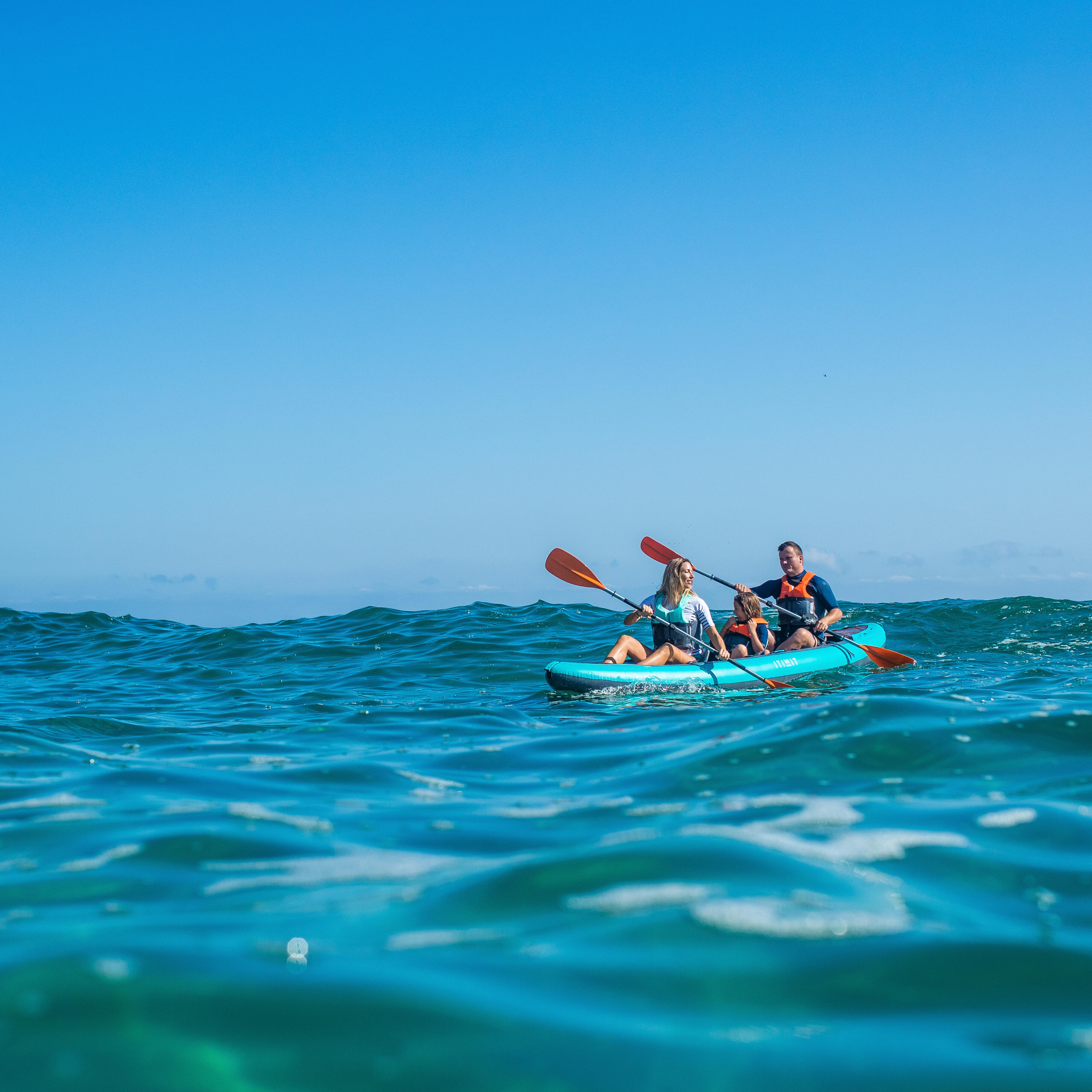 2-Part Adjustable Symmetrical Kayak Paddle, 100 - DECATHLON