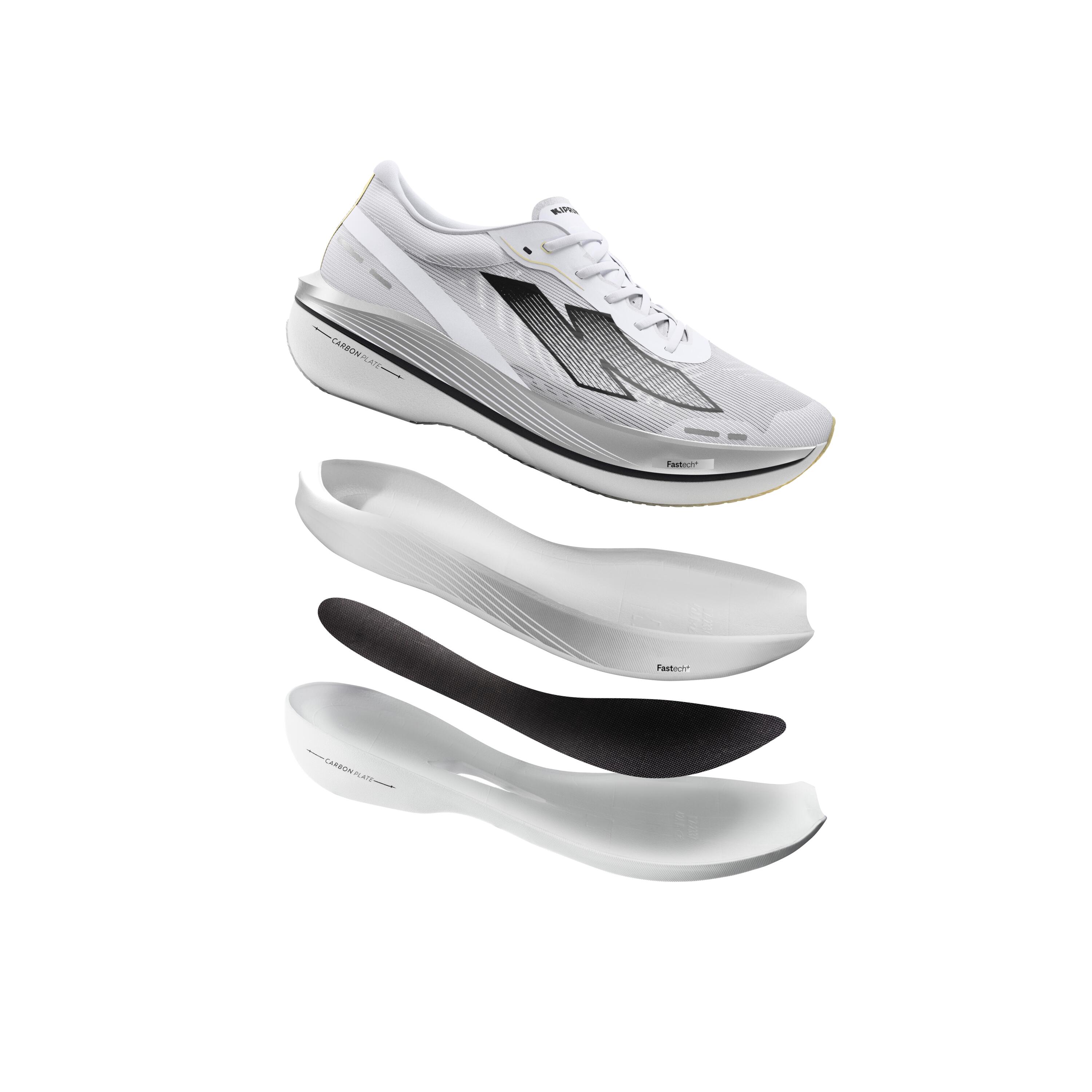 Zapatillas running placa carbono Kiprun Kipstorm Challenger Hombre - blanco 14/40