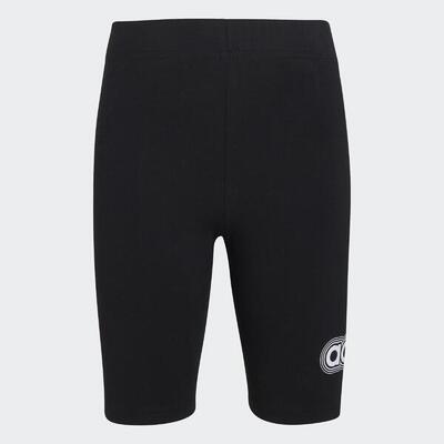 Pantaloncini ciclisti ADIDAS bambina ginnastica cotone elasticizzato neri