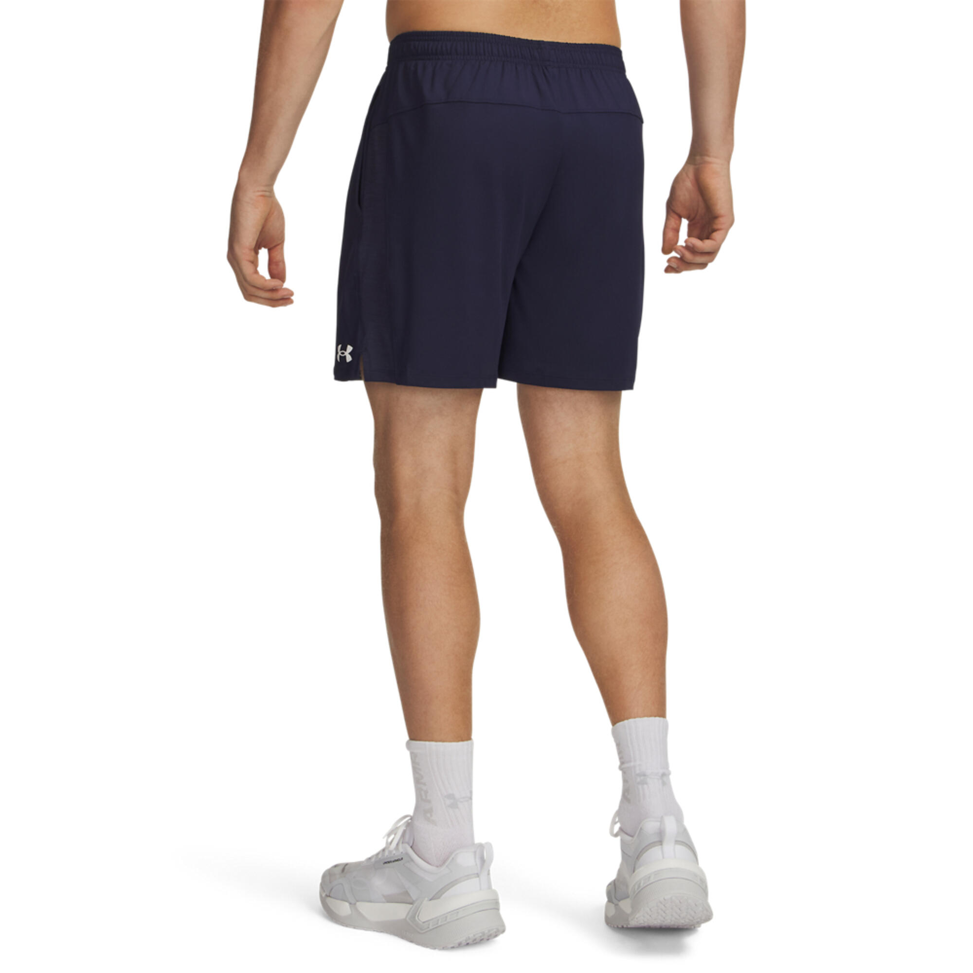 Pantaloncini uomo palestra TECH™ slim fit traspiranti con tasche blu 3/3