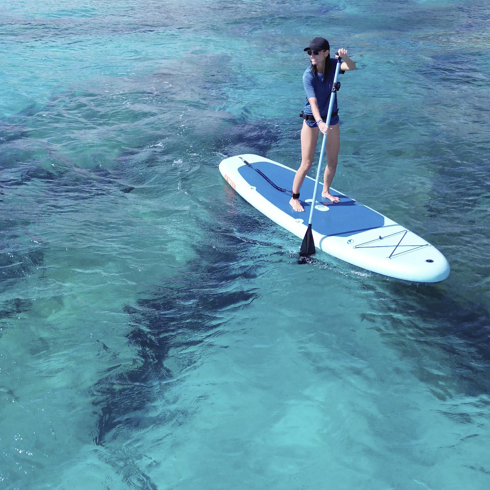 Set mit aufblasbarem, wandelbarem Stand-up-Paddle 10'6, 100, blau 26/33