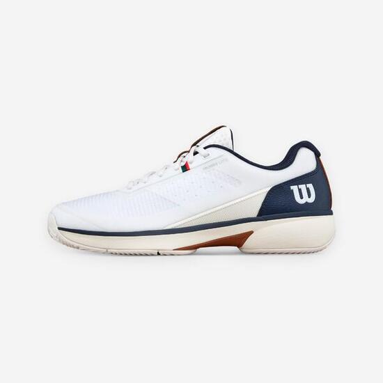 Chaussures de tennis terre battue homme, Rush Pro Lite Blanc Vert Bleu