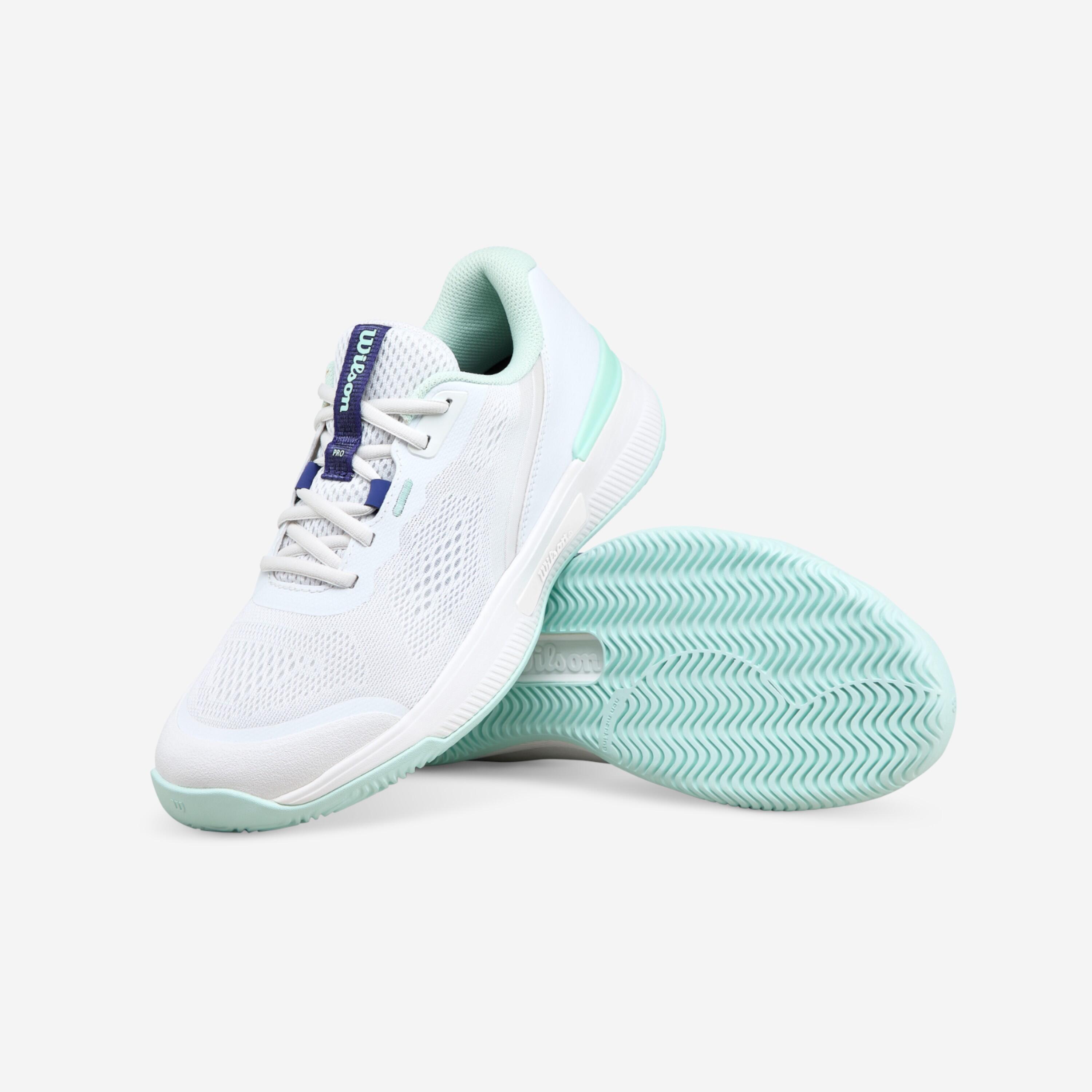 Damen Multicourt Tennisschuh, Intrigue Pro WeiSS Grün Blau 3/8