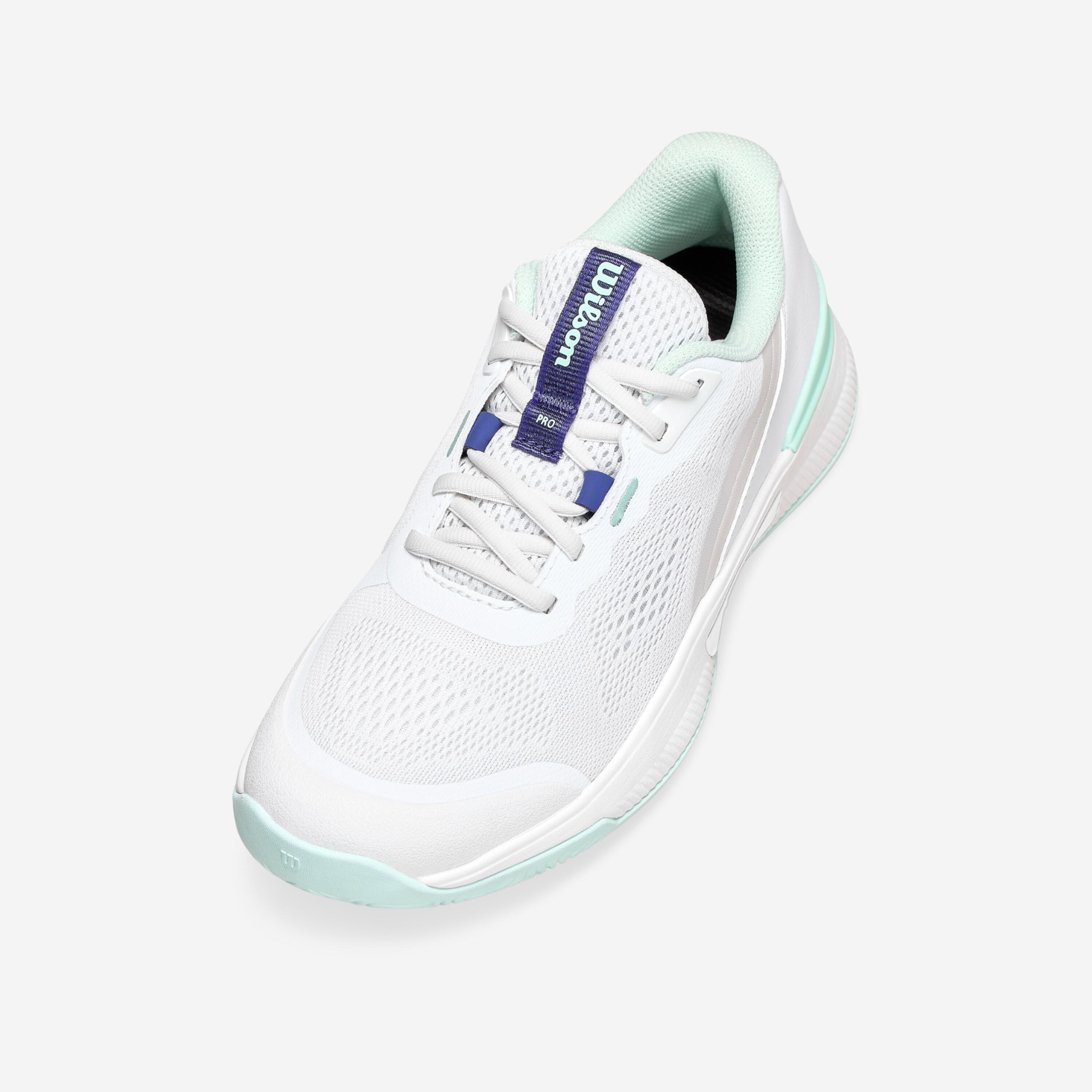Damen Multicourt Tennisschuh, Intrigue Pro WeiSS Grün Blau 2/8