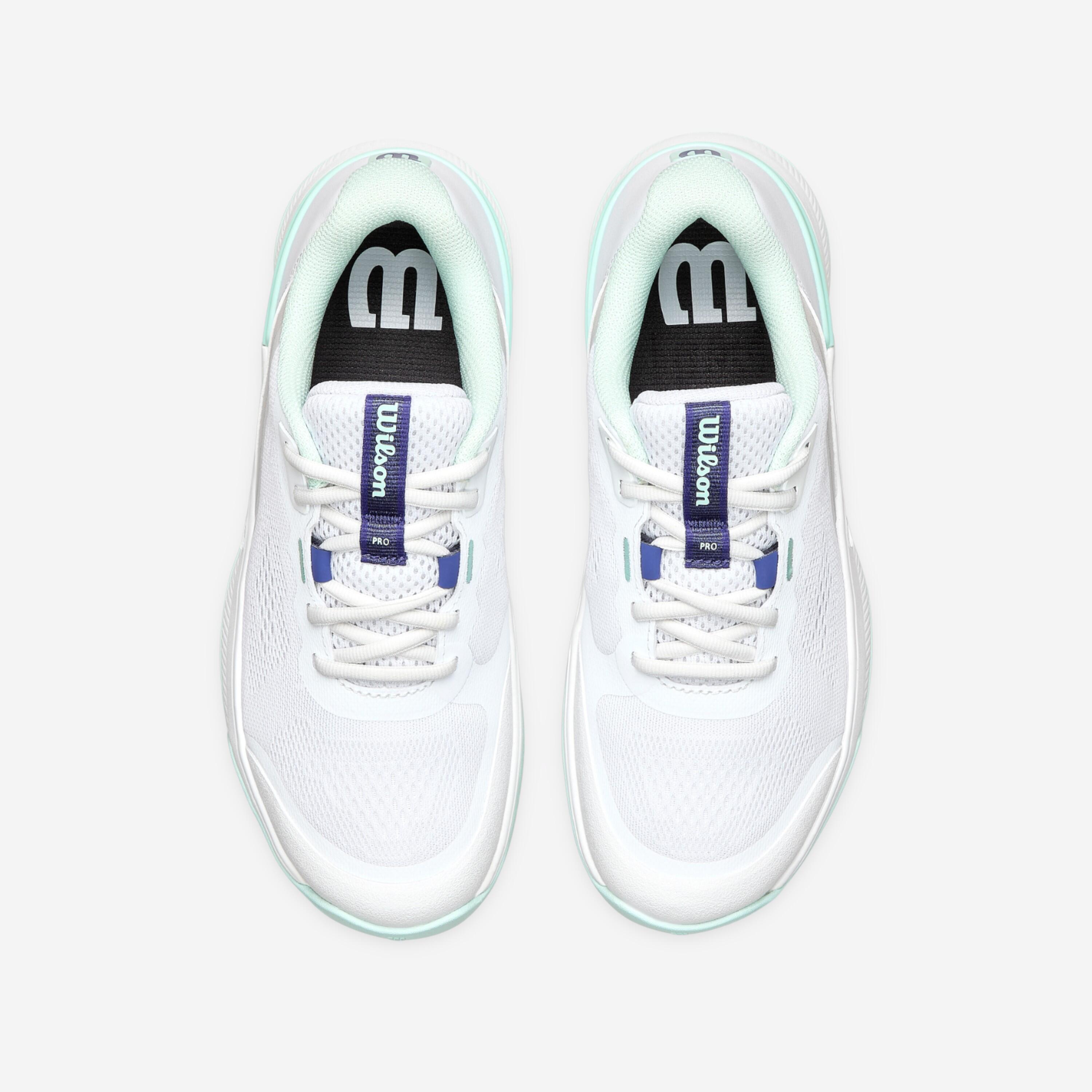 Damen Multicourt Tennisschuh, Intrigue Pro WeiSS Grün Blau 7/8