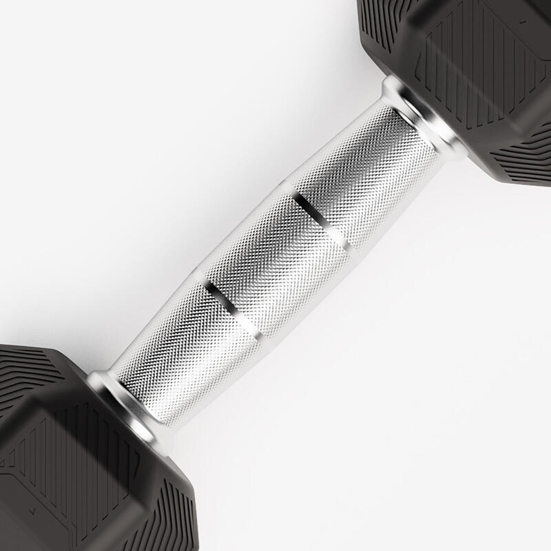 Ganteră de crosstraining și bodybuilding Dumbbell hexagonală 2,5 kg, negru
