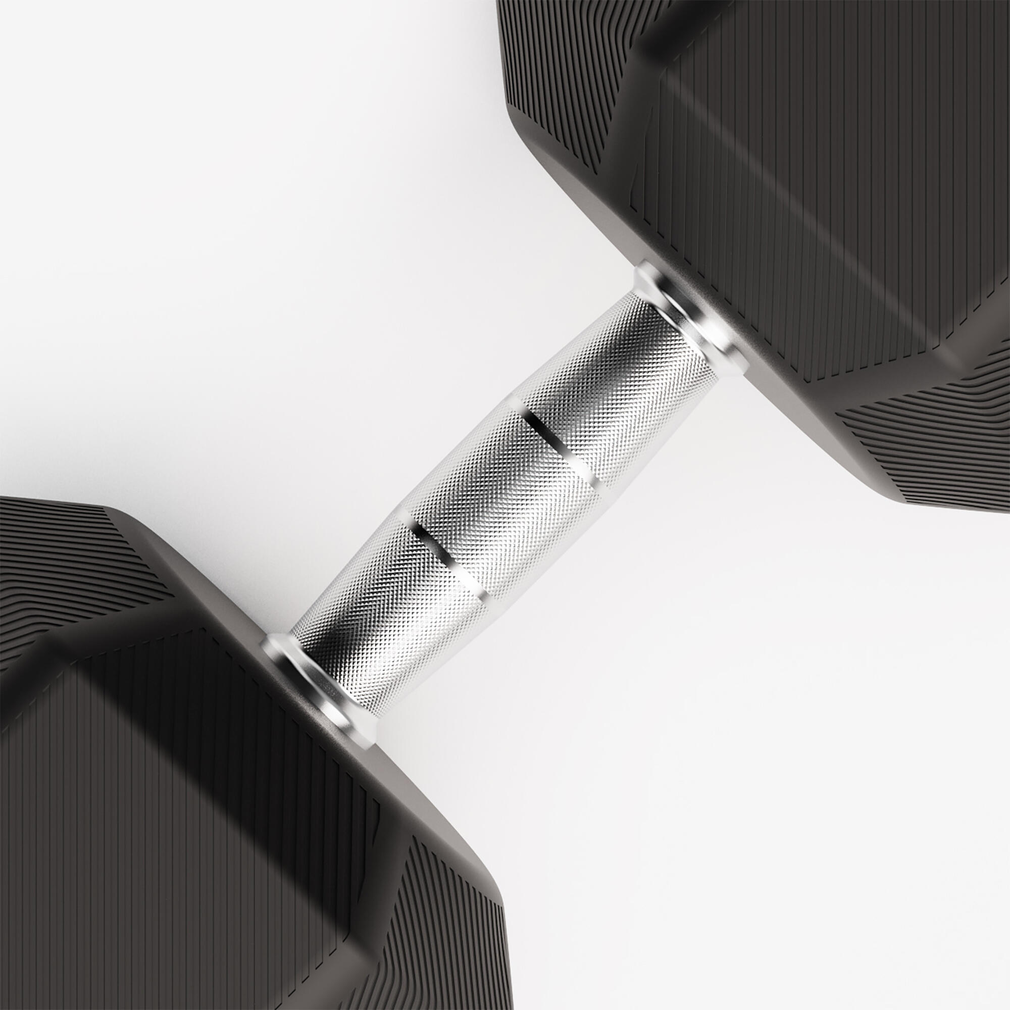 Manubrio palestra HEX DUMBBELL esagonale 30kg nero 3/5