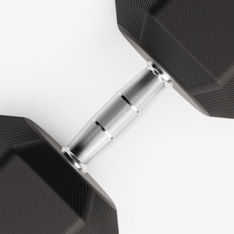 Ganteră de crosstraining și bodybuilding Dumbbell hexagonală 30 kg, negru