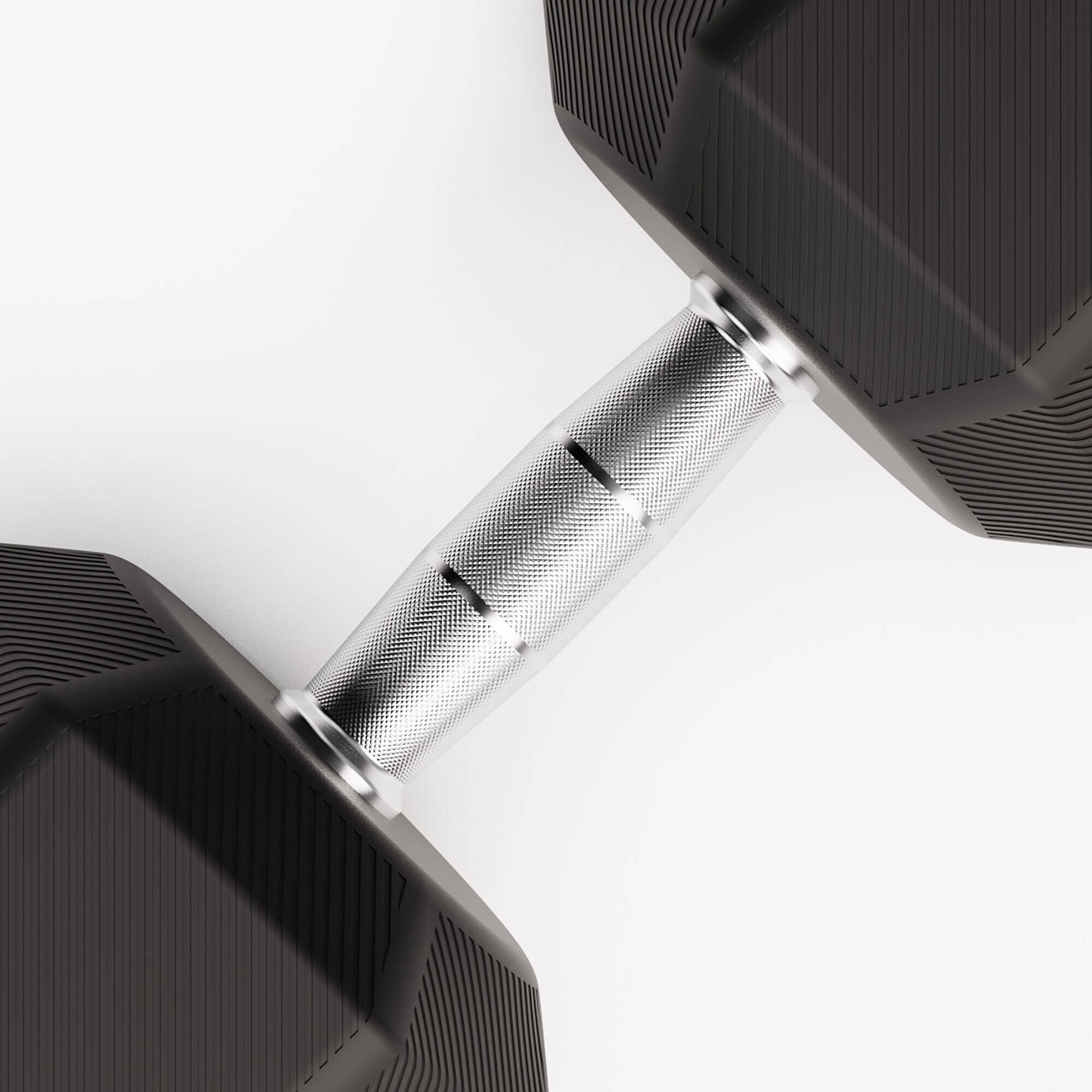 Cross Training and Weight Training 27.5 kg Hex Dumbbell - Black -  4