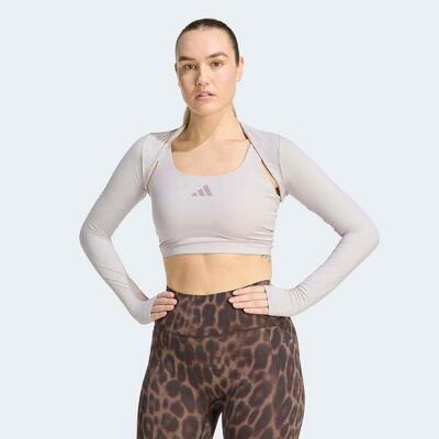 Bolero ADIDAS donna palestra traspirante grigio