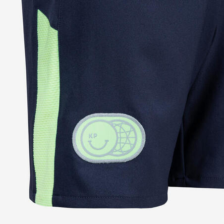 Шорти дитячі Viralto для футболу темно-сині із зеленою смужкою