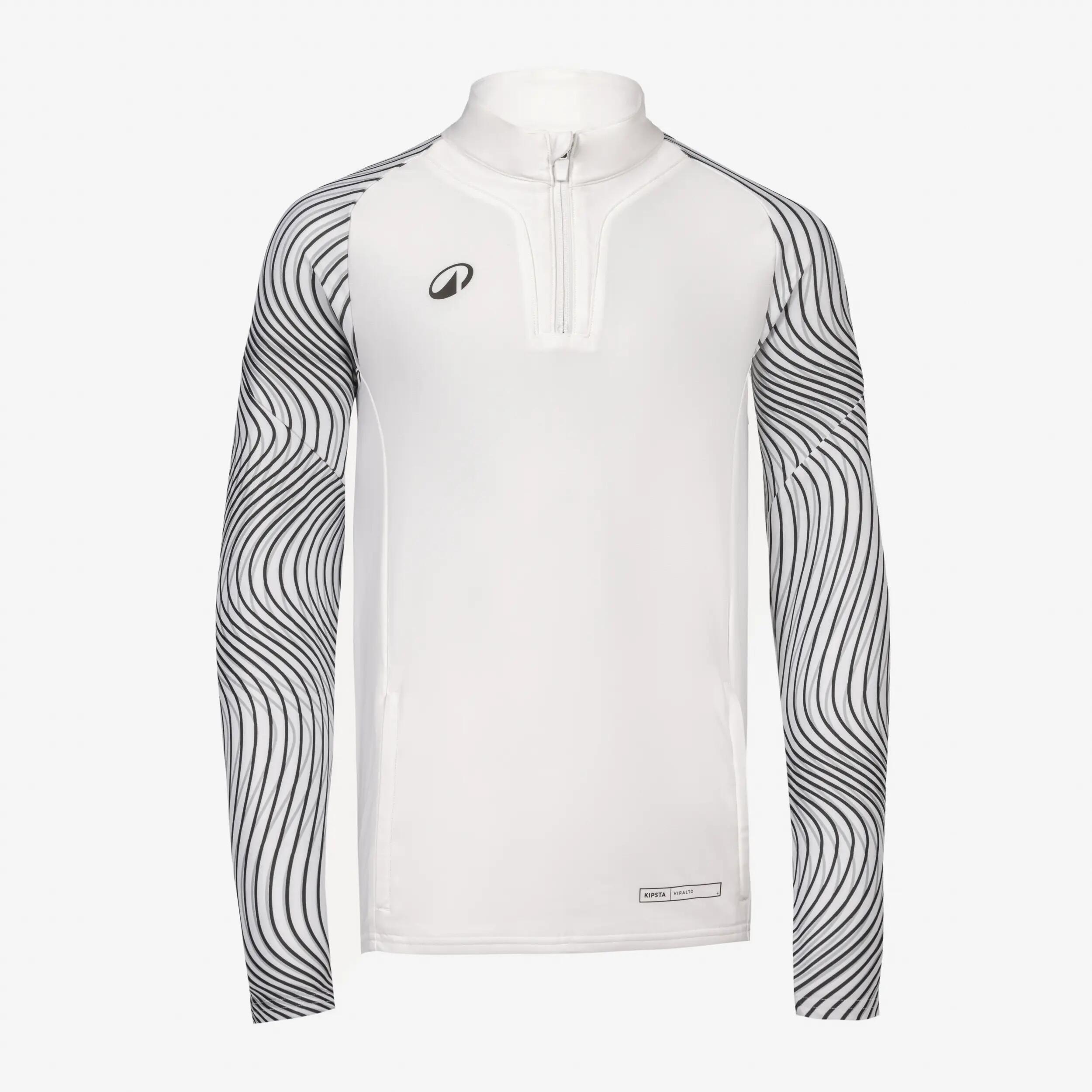 Sweat 1/2 Zip CLUB Wavy enfant blanc et noir 2/5