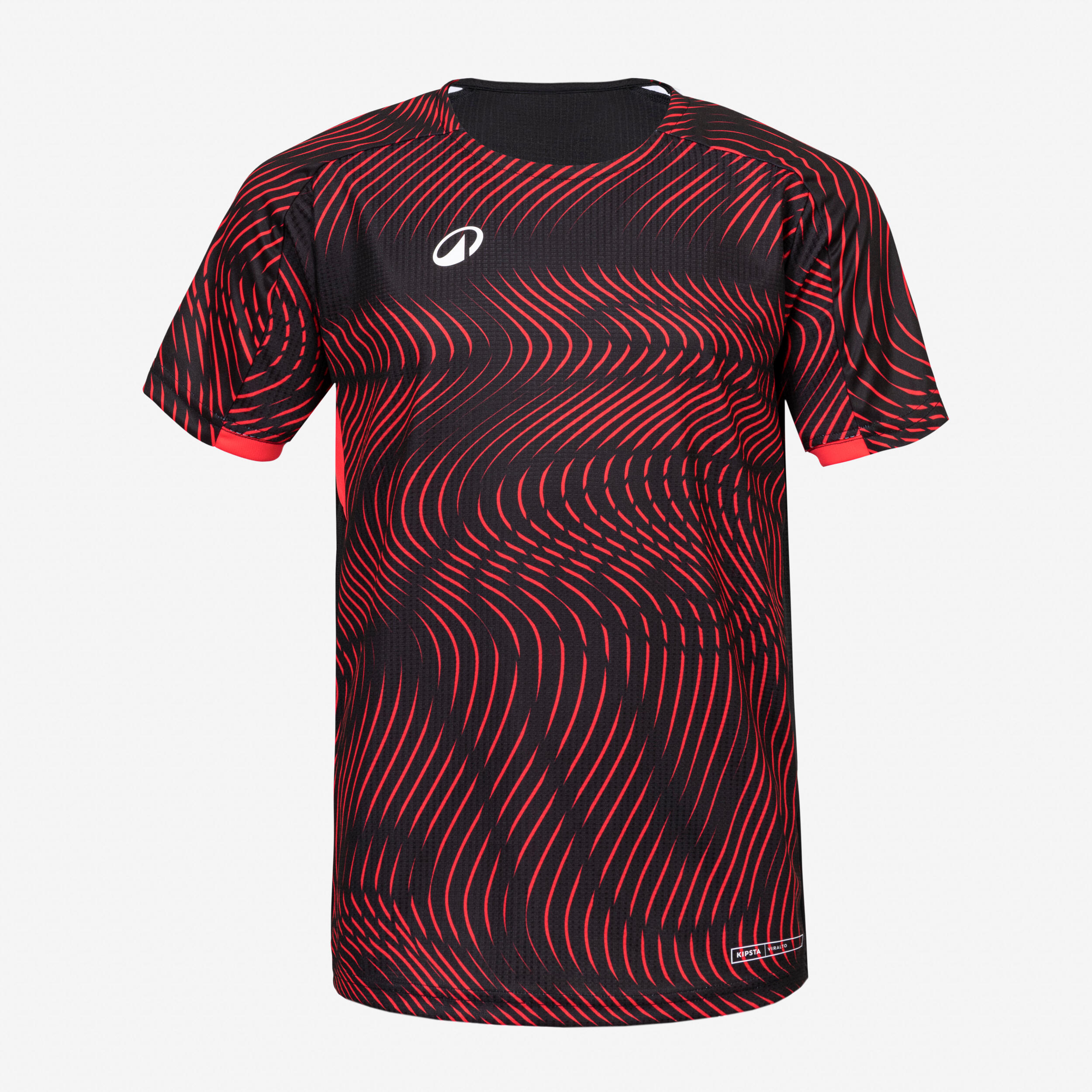 Maillot de football CLUB Wavy Noir et Rouge Junior 2/5