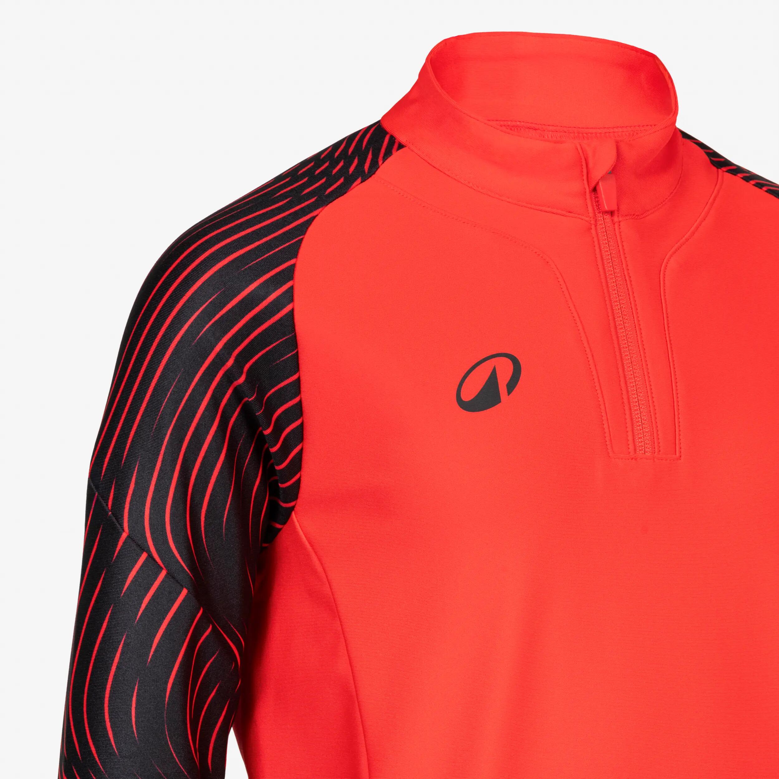 Camisola de Futebol com 1/2 Fecho Criança Club Wavy Rosa Néon/Preto 3/5