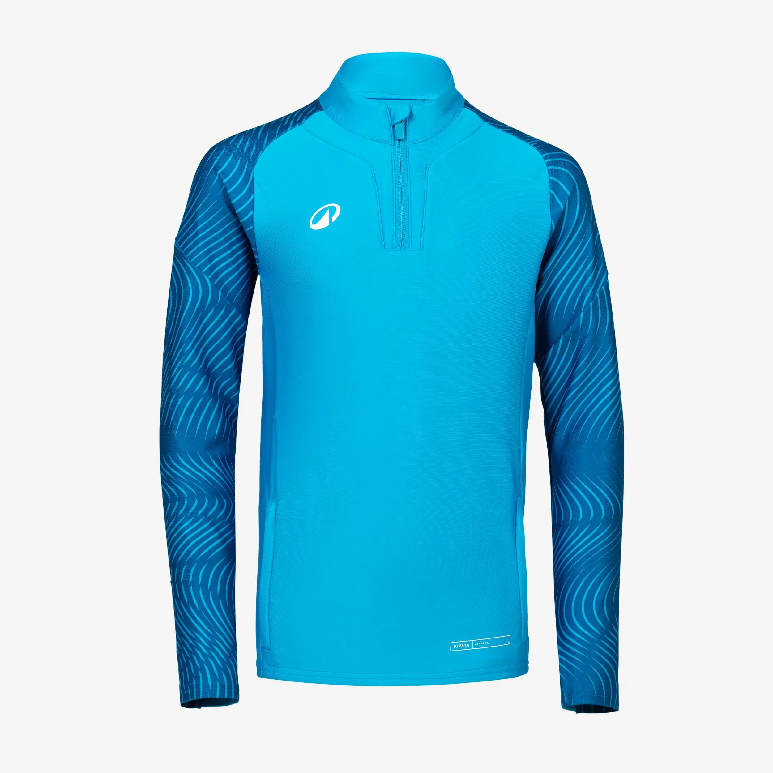 Sweat 1/2 Zip CLUB Wavy enfant bleu azur et bleu 2/5