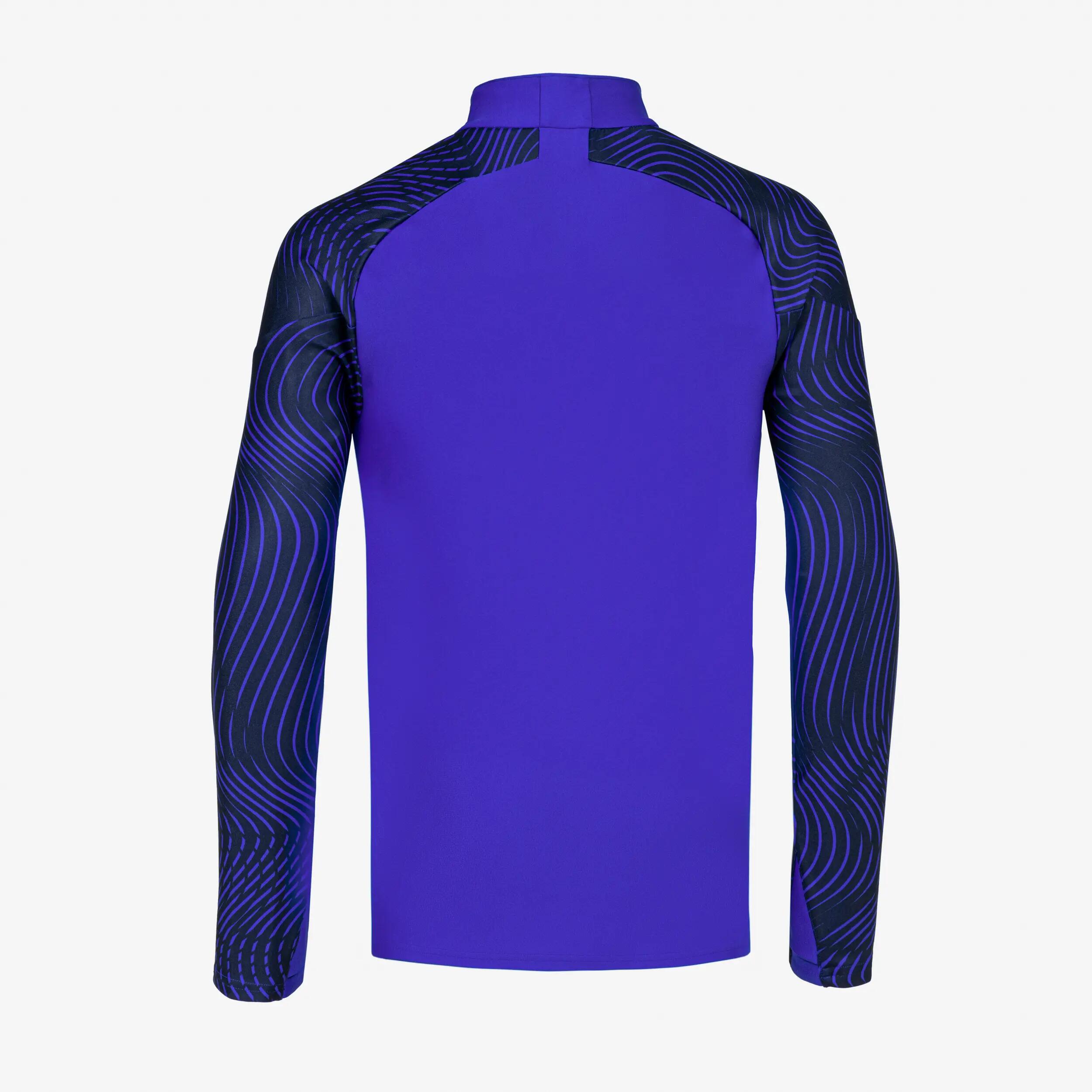 Camisola de Futebol com 1/2 Fecho Criança, Club Wavy Azul vivo/Azul-marinho 4/5
