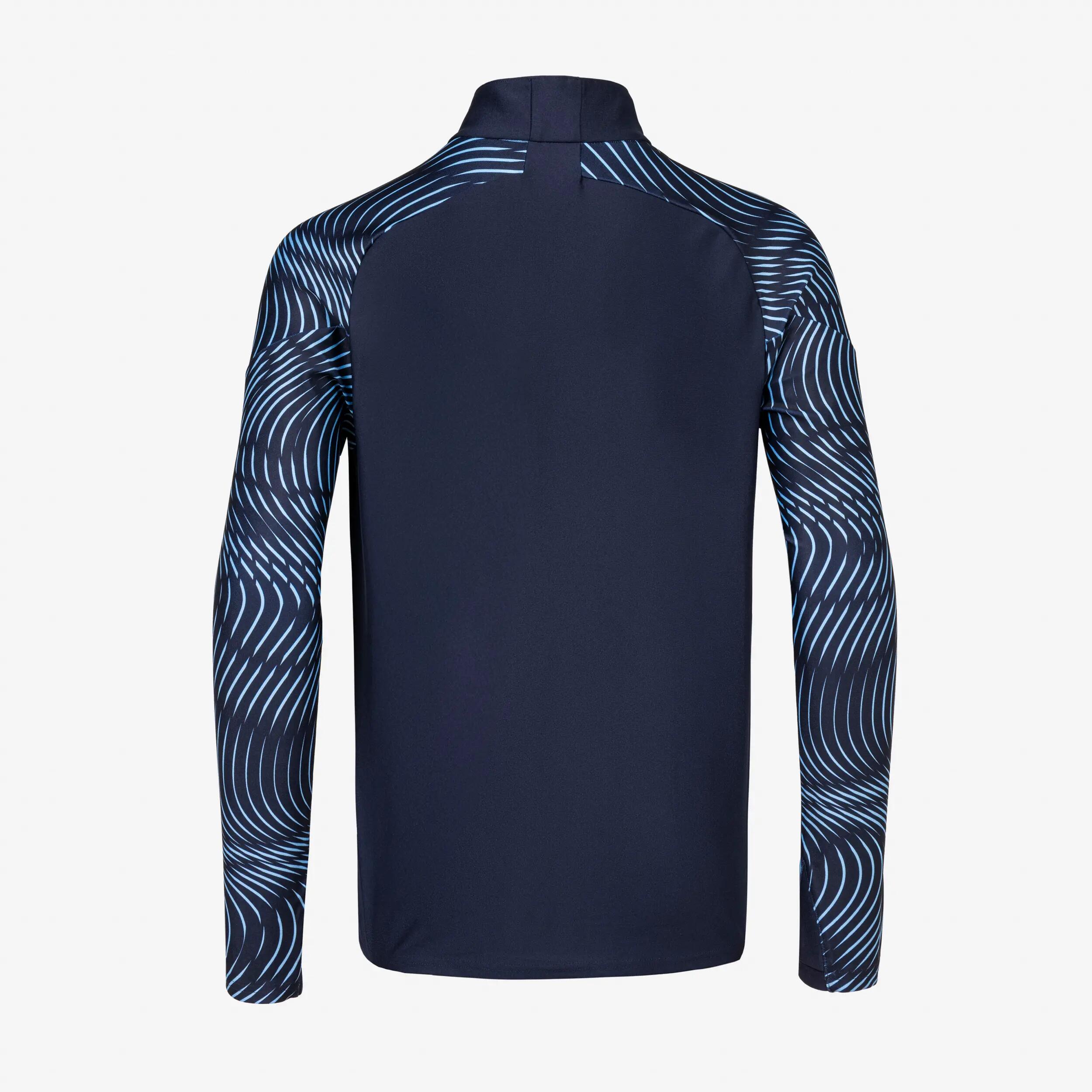 Sweat 1/2 Zip CLUB Wavy enfant bleu acier et bleu clair 4/5