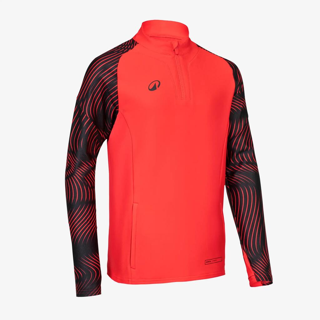 Kids’ 1/2 zip sweatshirt CLUB Wavy neon pink and black