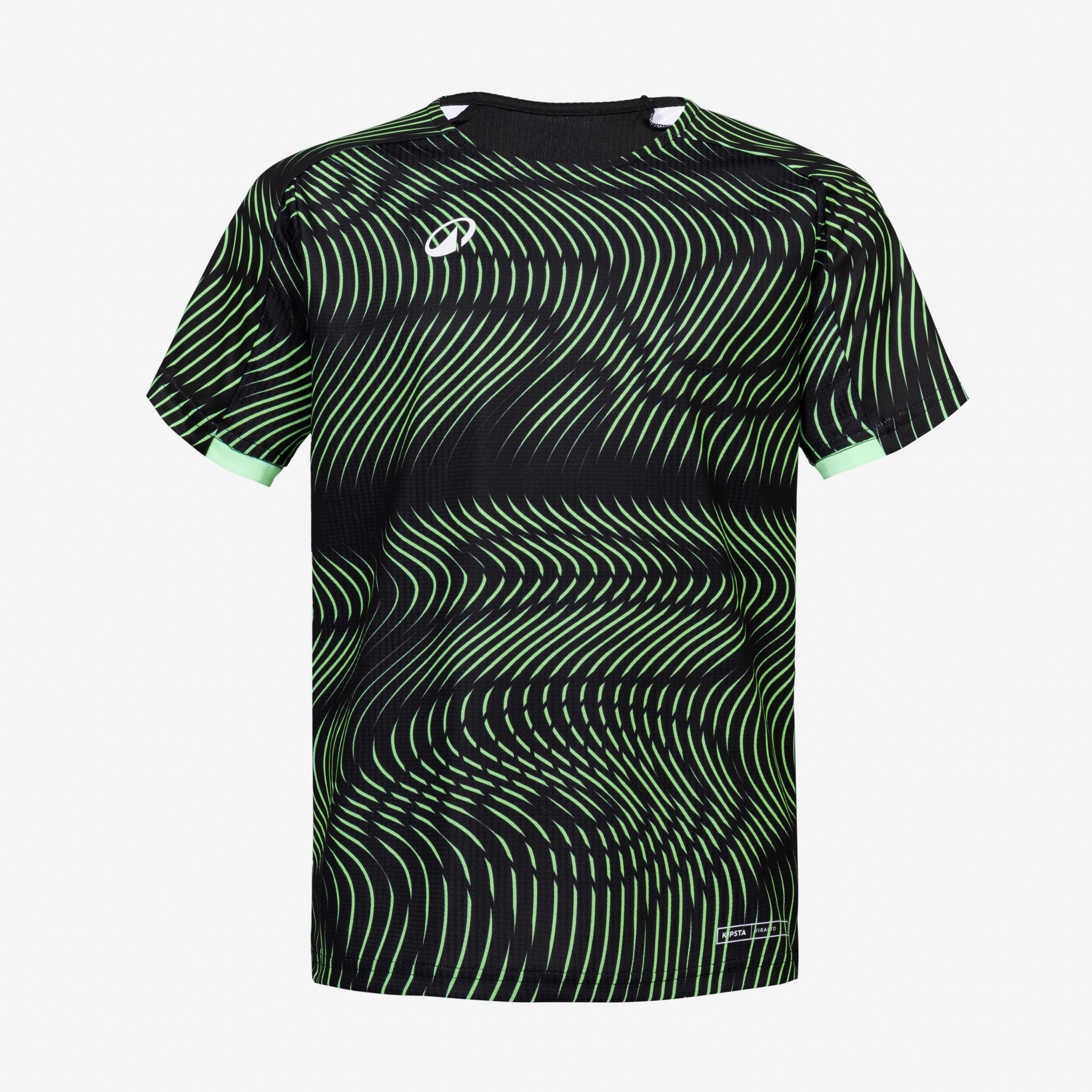 Fussballtrikot Club Wavy Kinder Schwarz und Grün 2/5