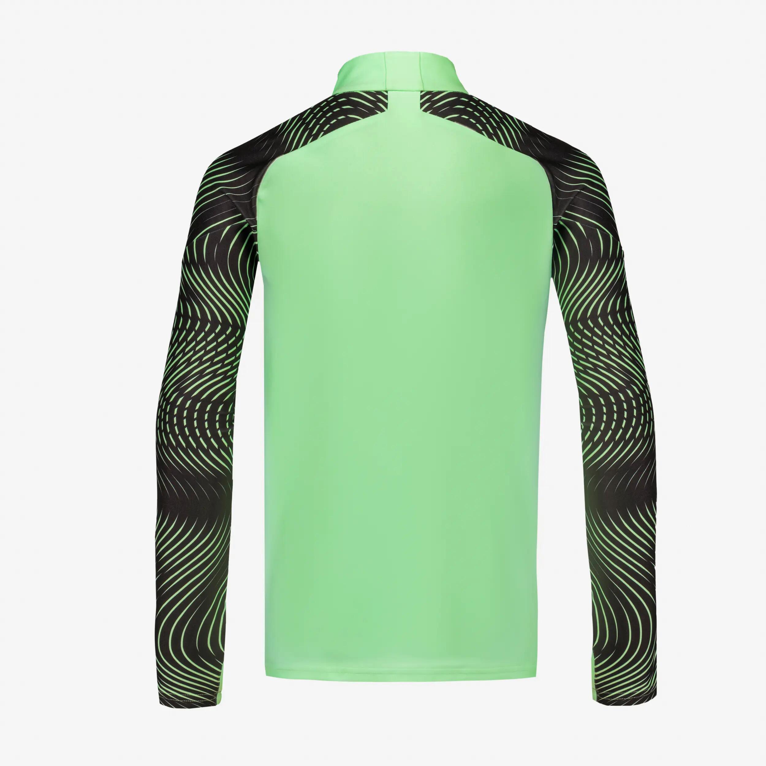 Sweat 1/2 Zip CLUB Wavy enfant vert Fluo et noir 4/5