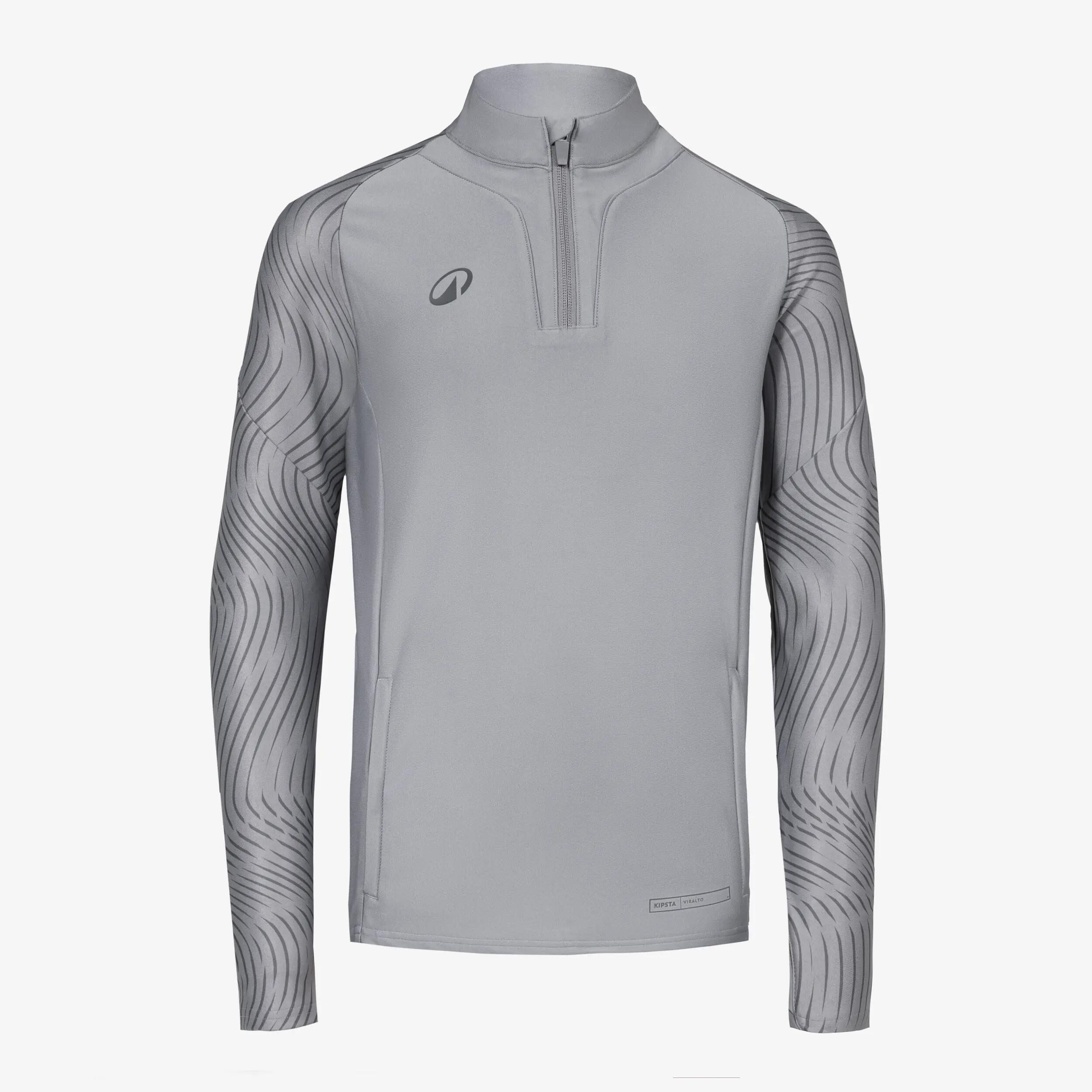 Sudadera 1/2 cremallera CLUB Wavy niño gris claro y gris oscuro 2/5