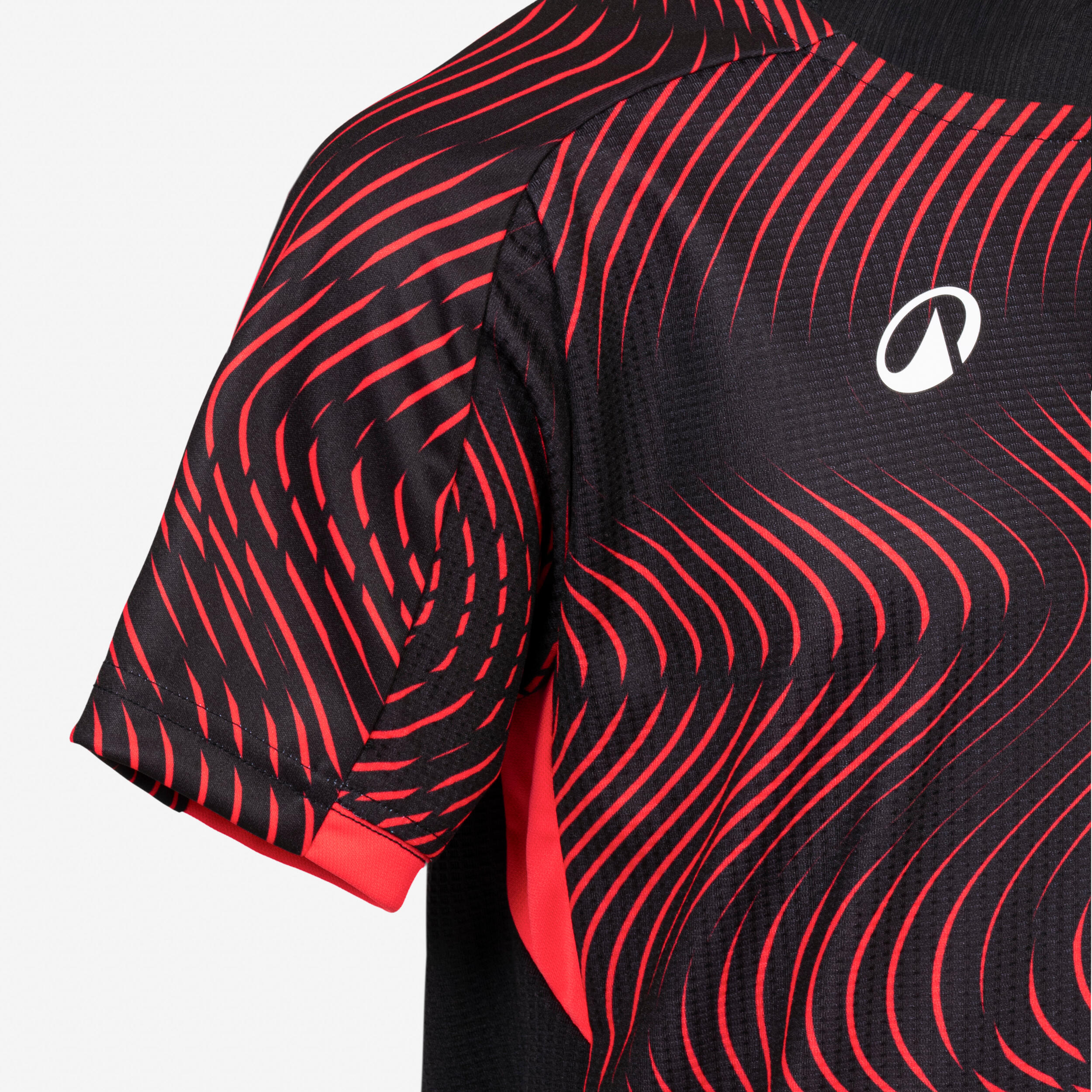 Maillot de football CLUB Wavy Noir et Rouge Junior 3/5