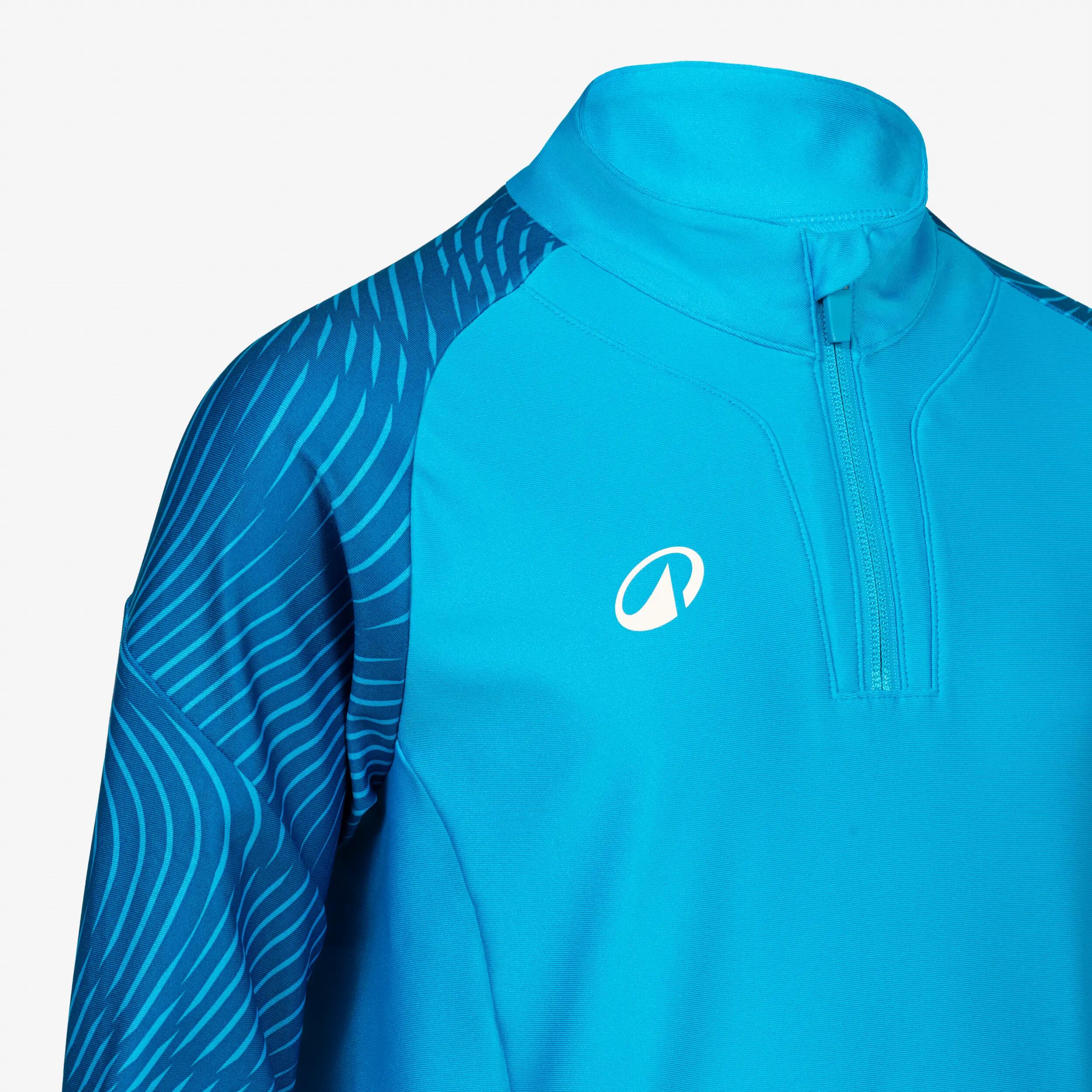 Sweat 1/2 Zip CLUB Wavy enfant bleu azur et bleu 3/5