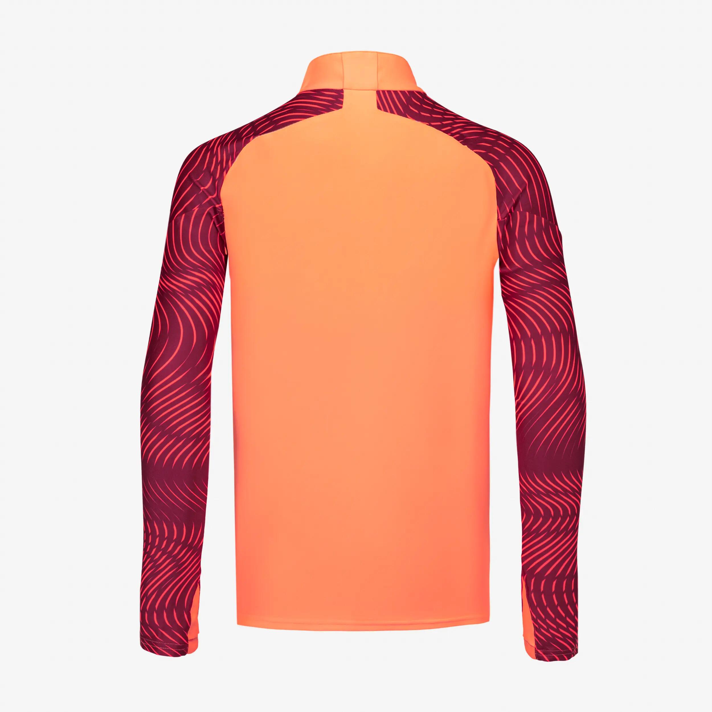 Sweat 1/2 Zip CLUB Wavy enfant pêche et bordeaux 4/5