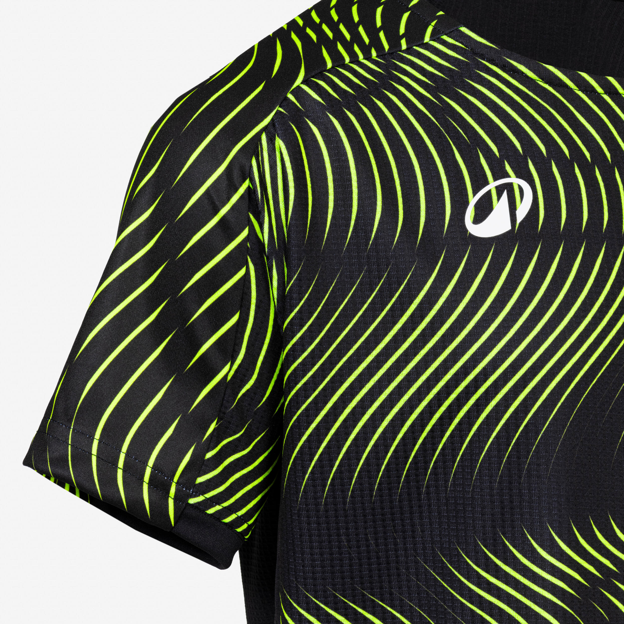 Maillot de football CLUB Wavy  Noir et Jaune fluo Junior 3/5