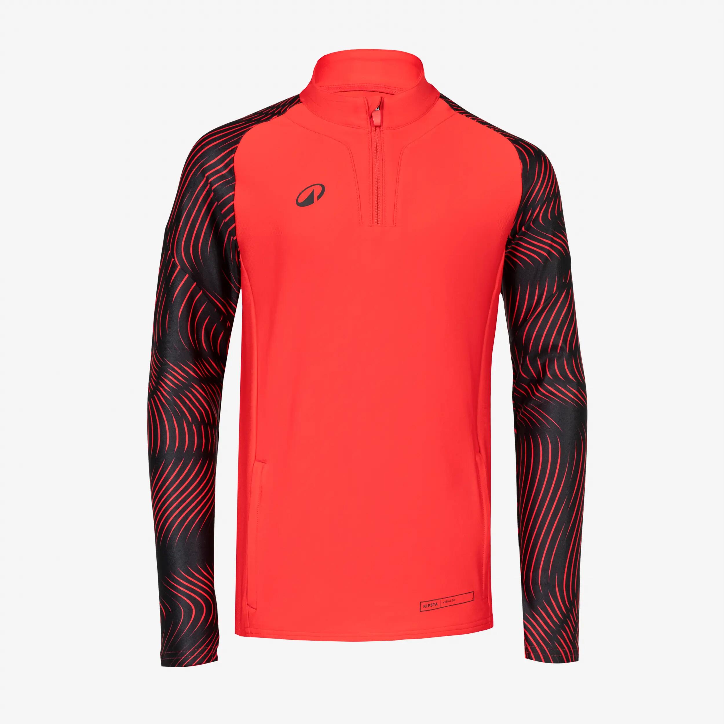 Camisola de Futebol com 1/2 Fecho Criança Club Wavy Rosa Néon/Preto 2/5