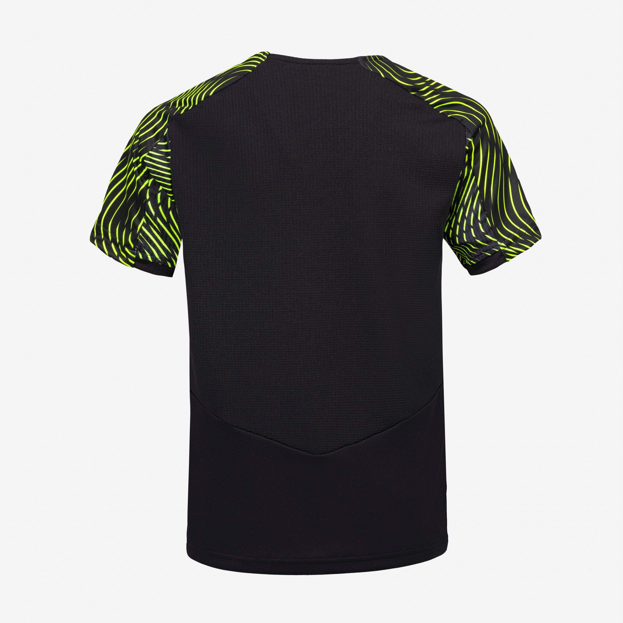 Maillot de football CLUB Wavy  Noir et Jaune fluo Junior 4/5